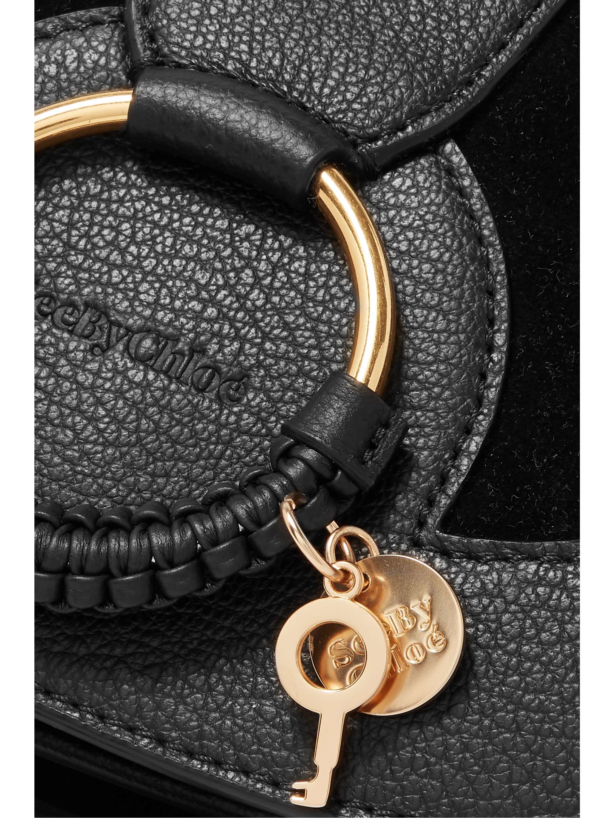 SEE BY CHLOÉ Hana small textured-leather and suede shoulder bag