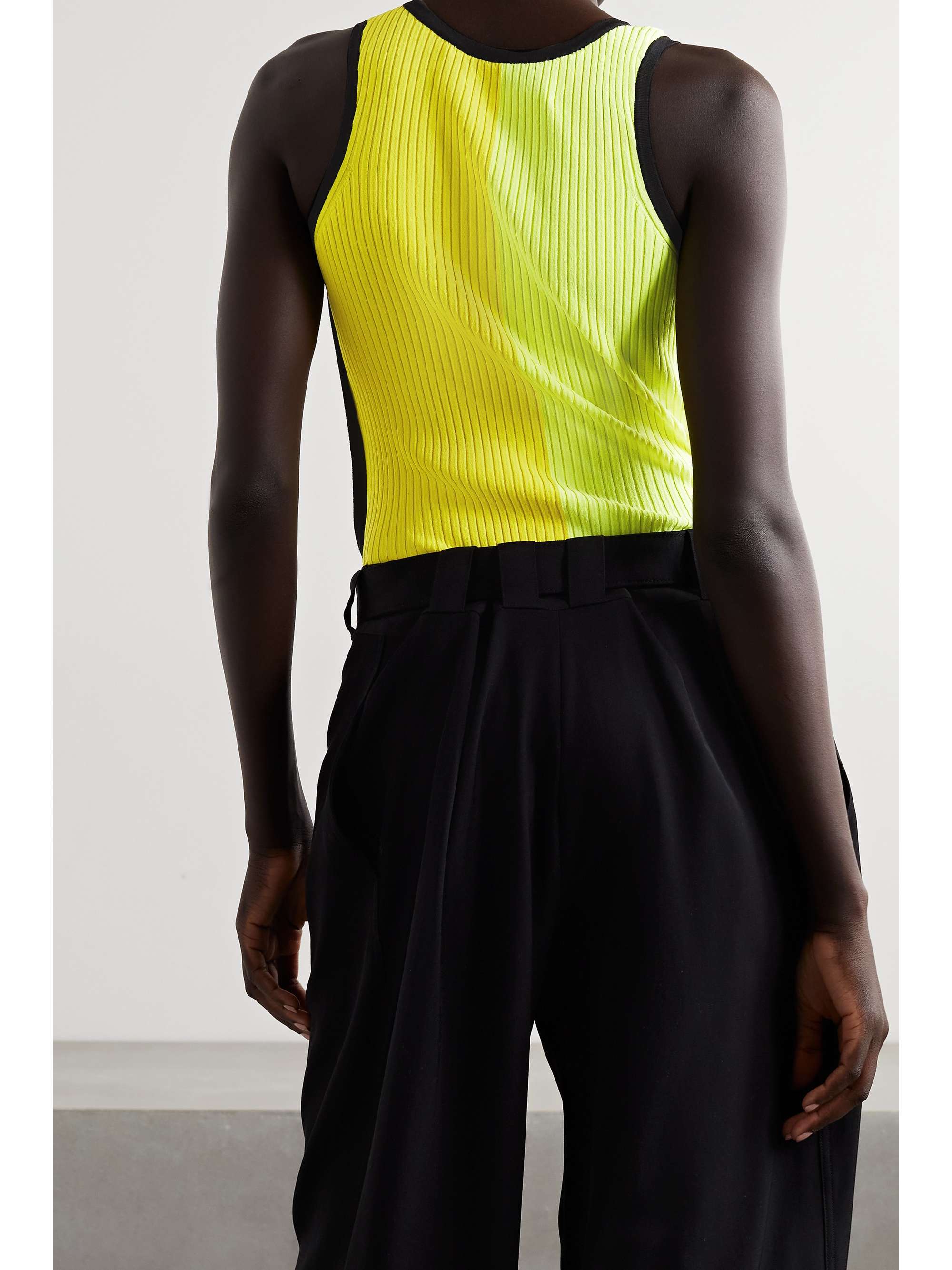 CHRISTOPHER JOHN ROGERS Color-block ribbed-knit tank