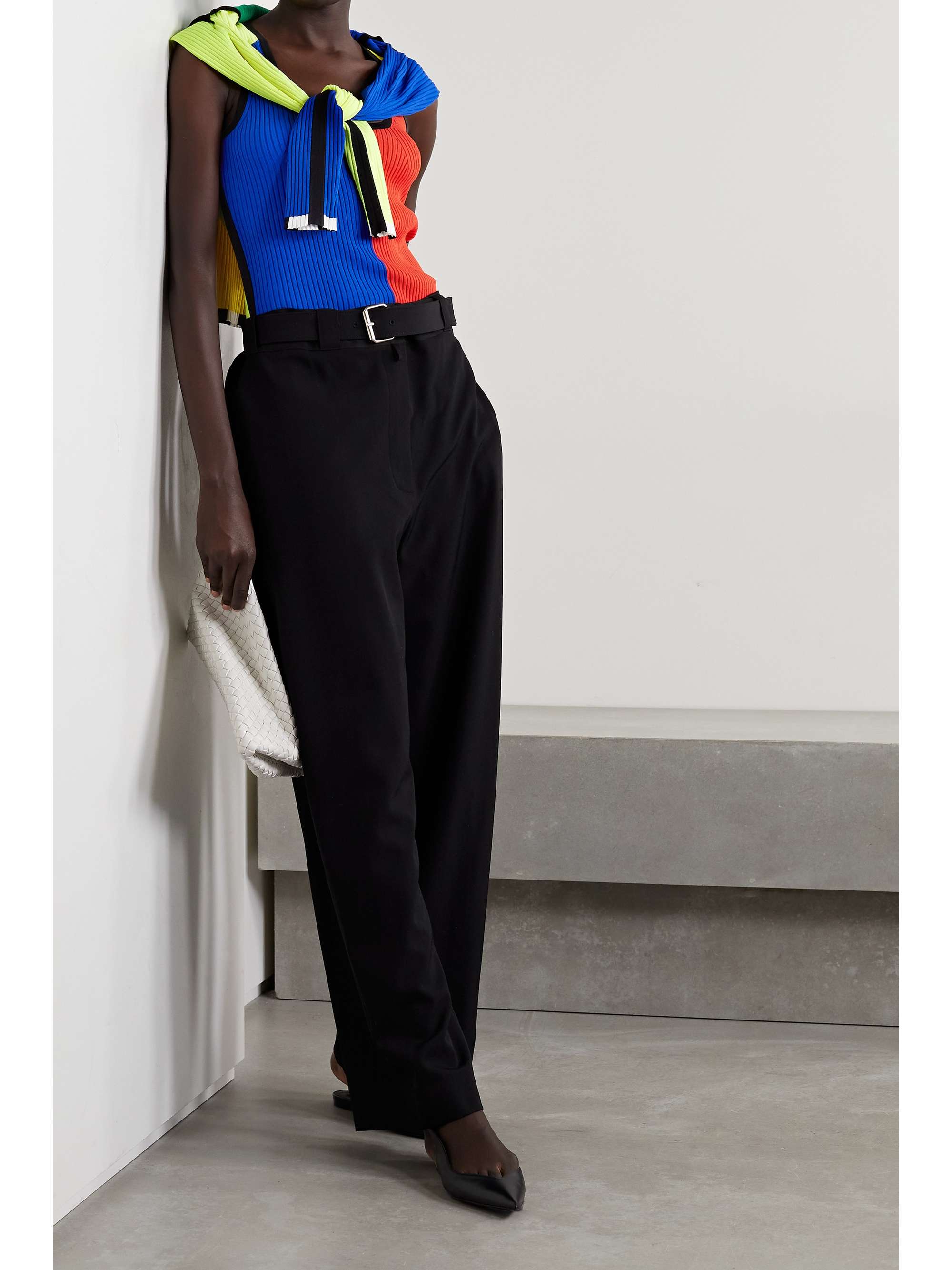 CHRISTOPHER JOHN ROGERS Color-block ribbed-knit tank