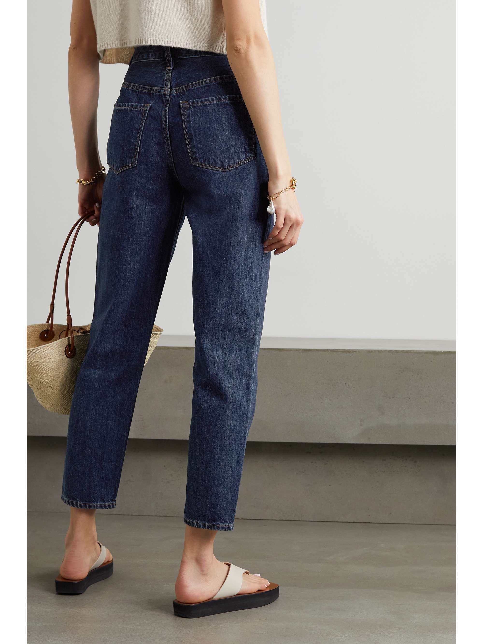 J BRAND Peg pleated high-rise tapered jeans