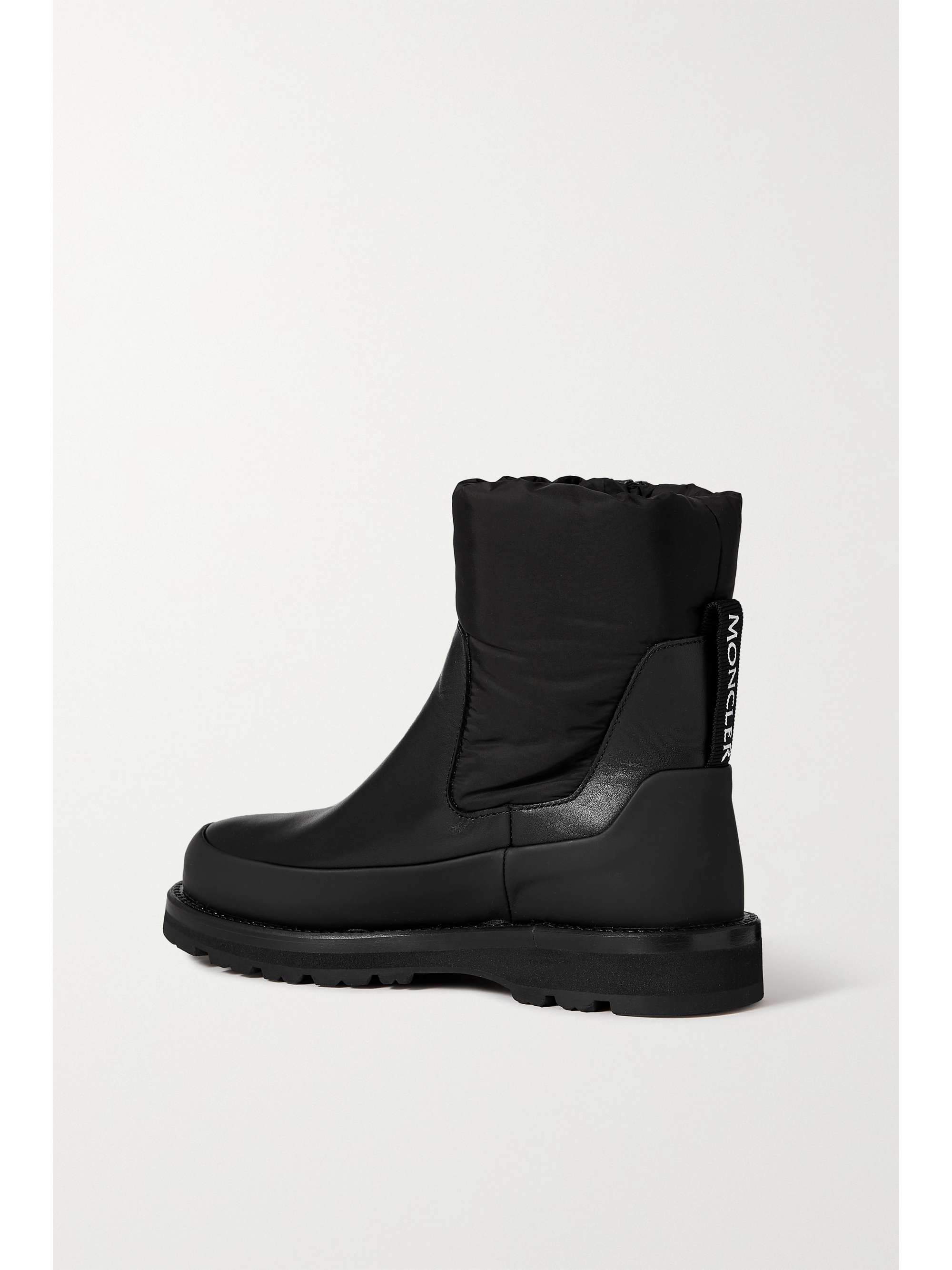 MONCLER Rain Don't Care paneled leather and shell ankle boots