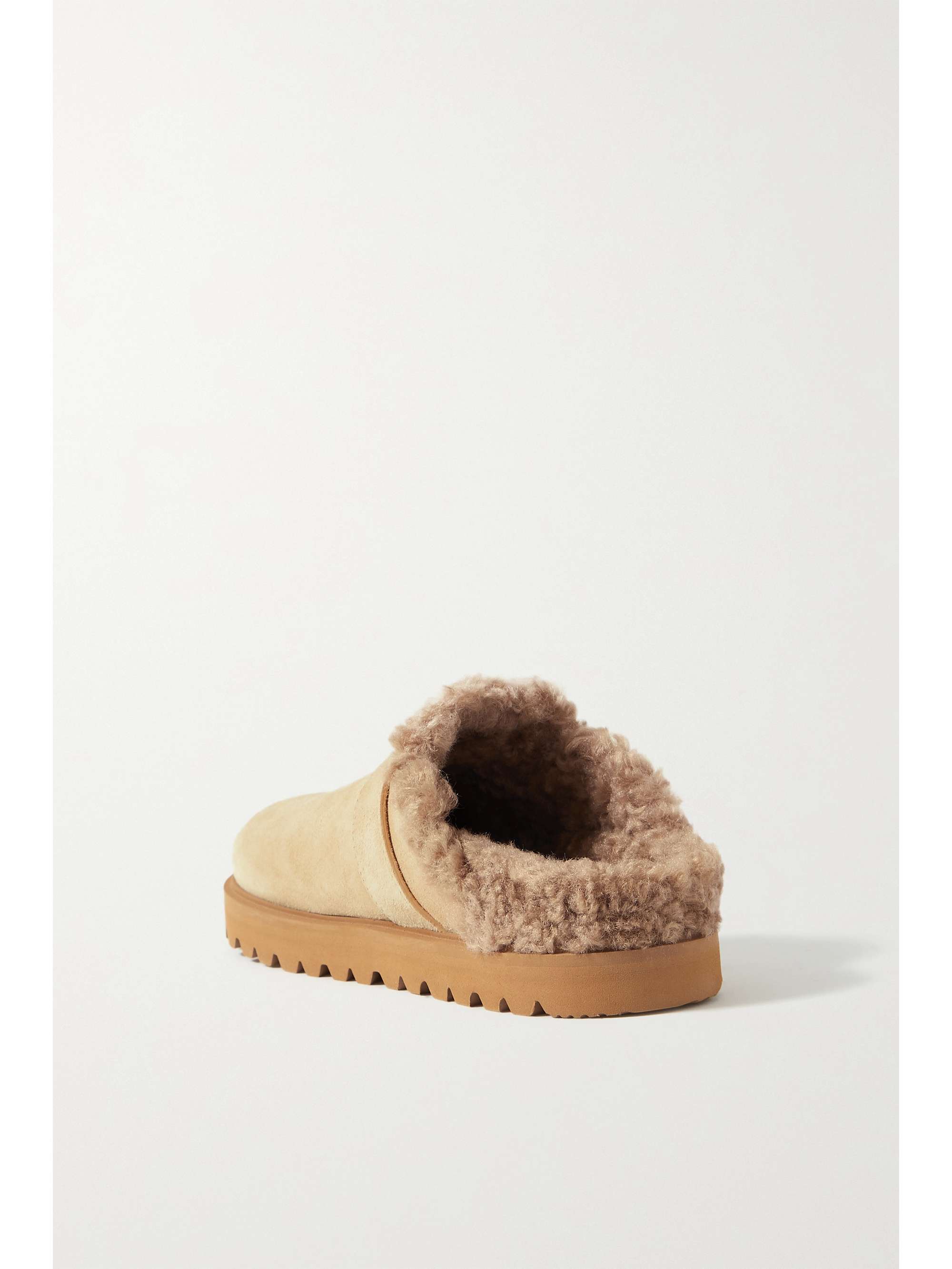 MONCLER Mon faux shearling-lined suede mules