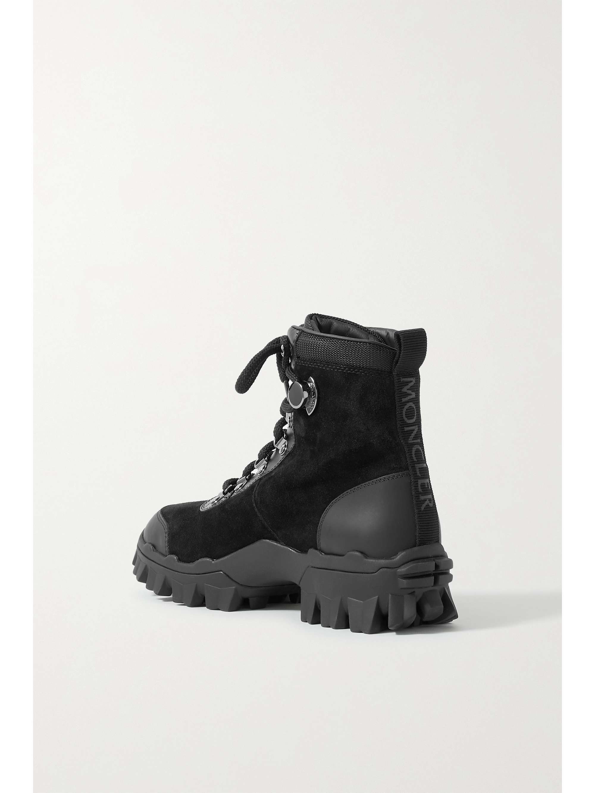 MONCLER Helis logo-print leather-trimmed suede ankle boots