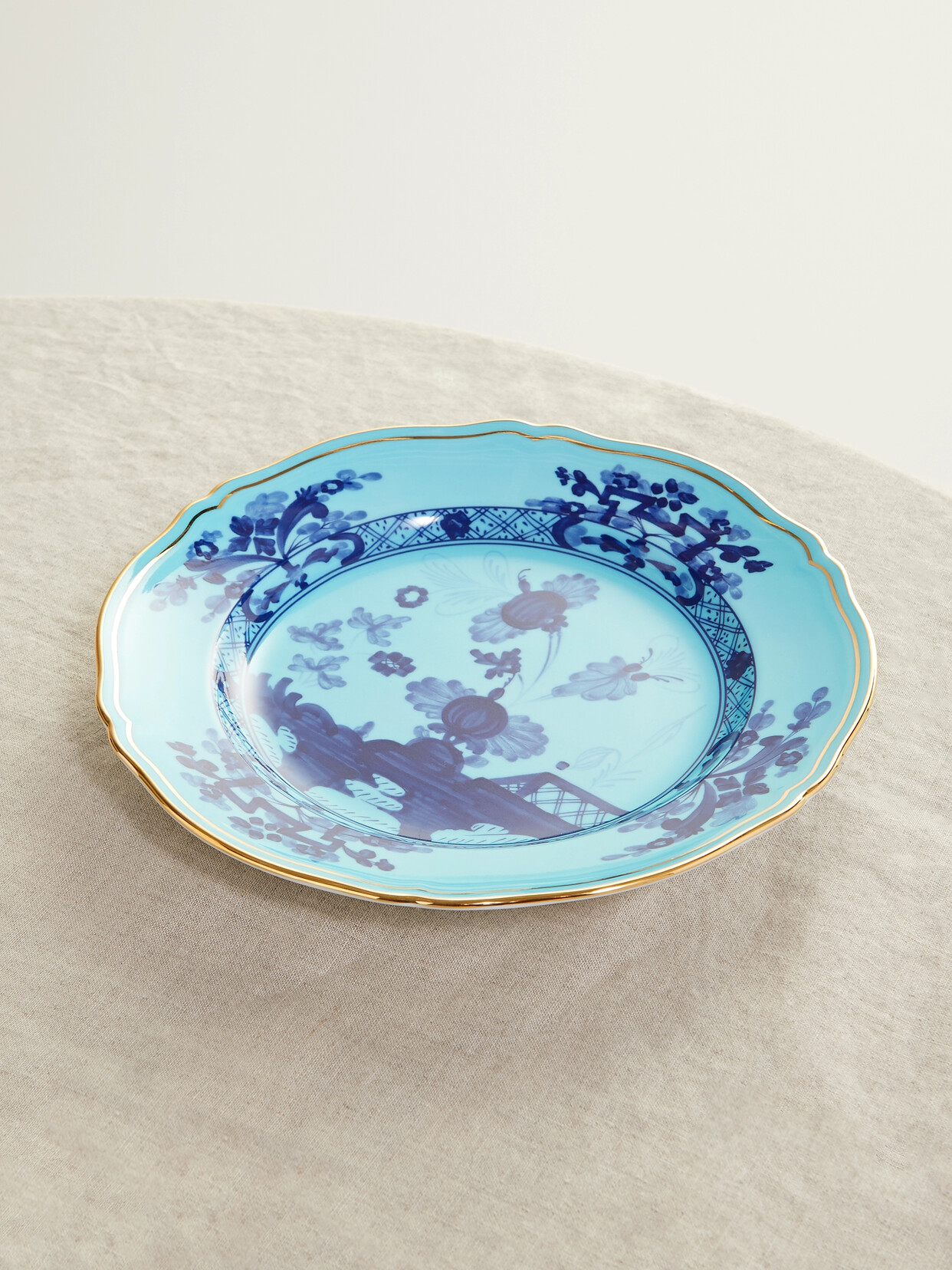 GINORI ORIENTE ITALIANO 21CM GOLD-PLATED PORCELAIN DESSERT PLATE