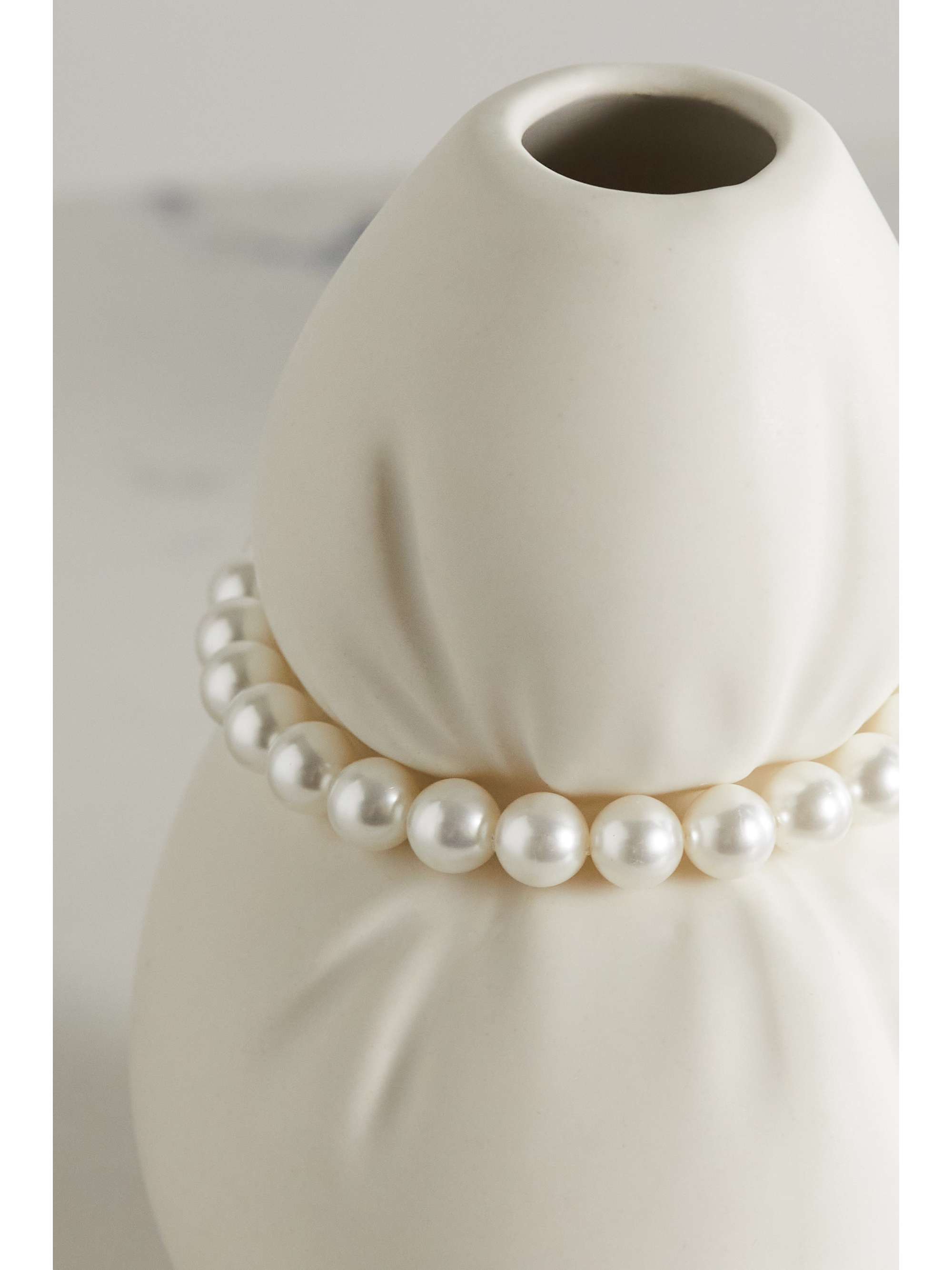 COMPLETEDWORKS Ceramic and faux pearl vase