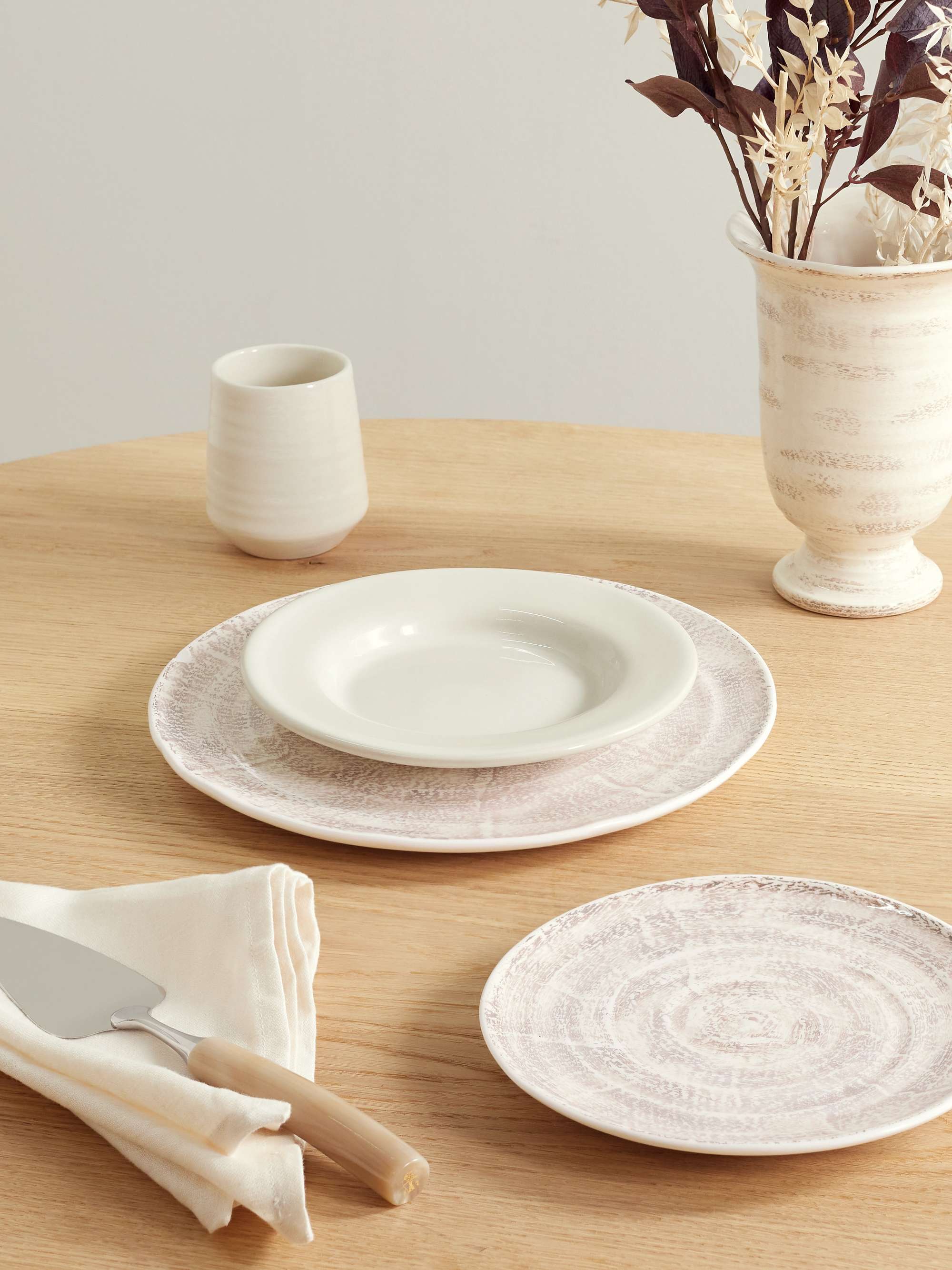 BRUNELLO CUCINELLI Set de deux assiettes en céramique vernissée