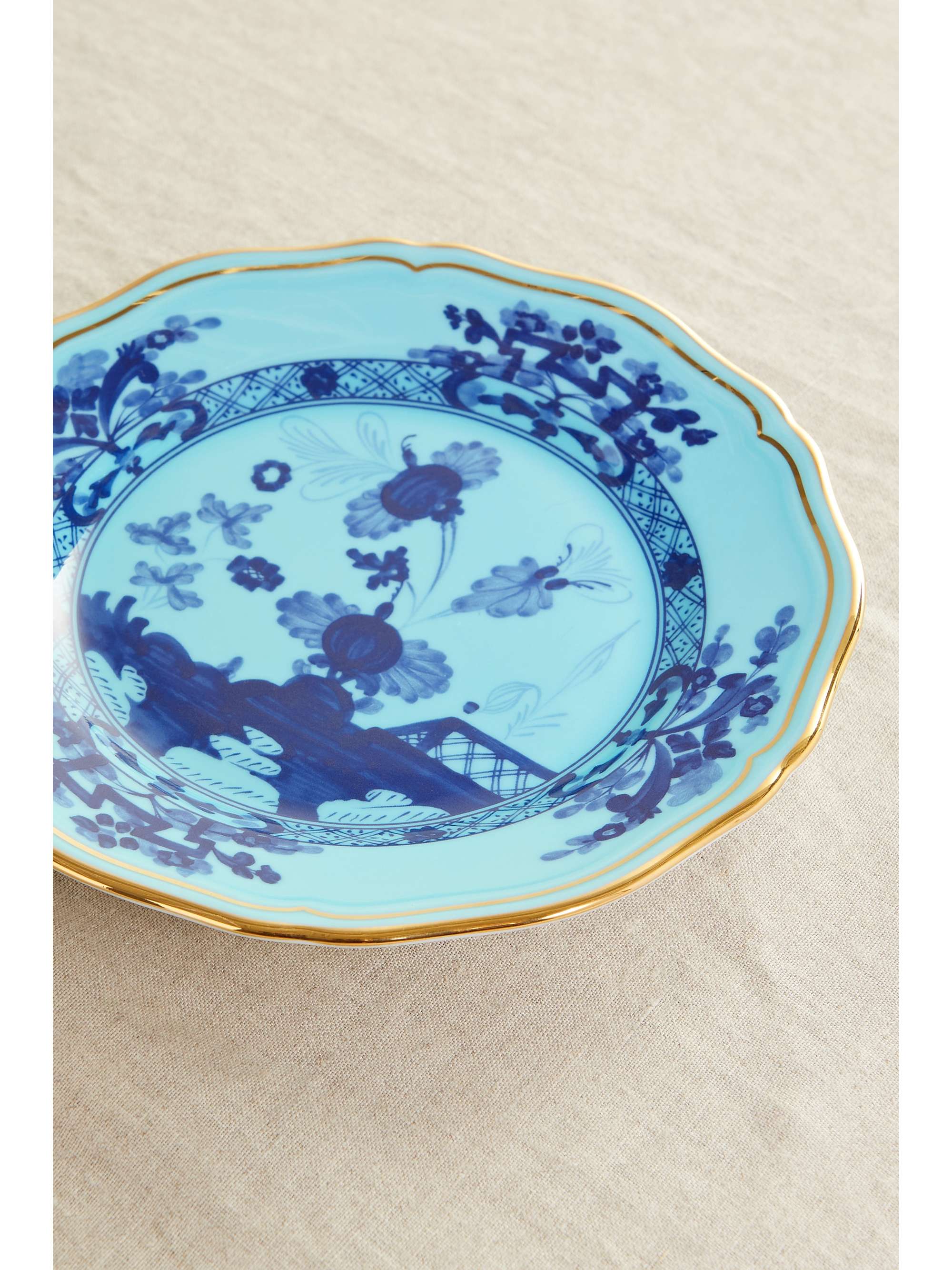 GINORI 1735 Assiette en porcelaine plaquée or Oriente Italiano, 17 cm