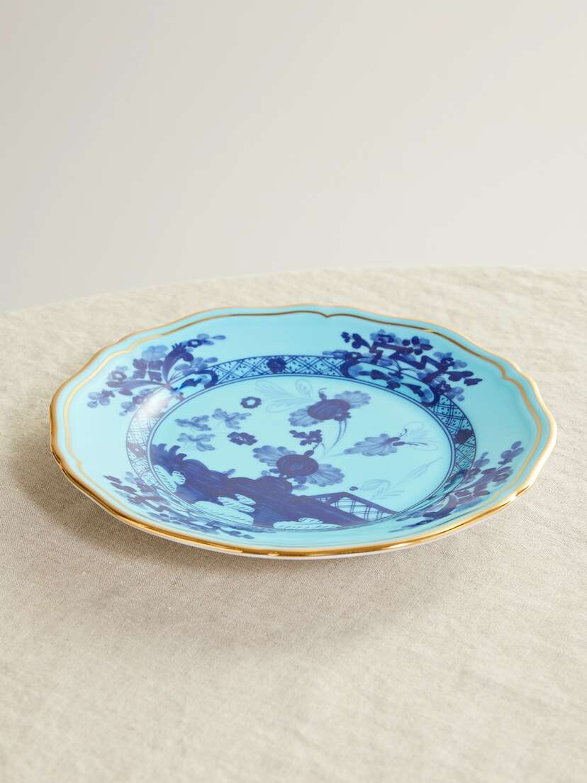 GINORI 1735 Oriente Italiano 17cm Gold-plated Porcelain Bread And Butter Plate