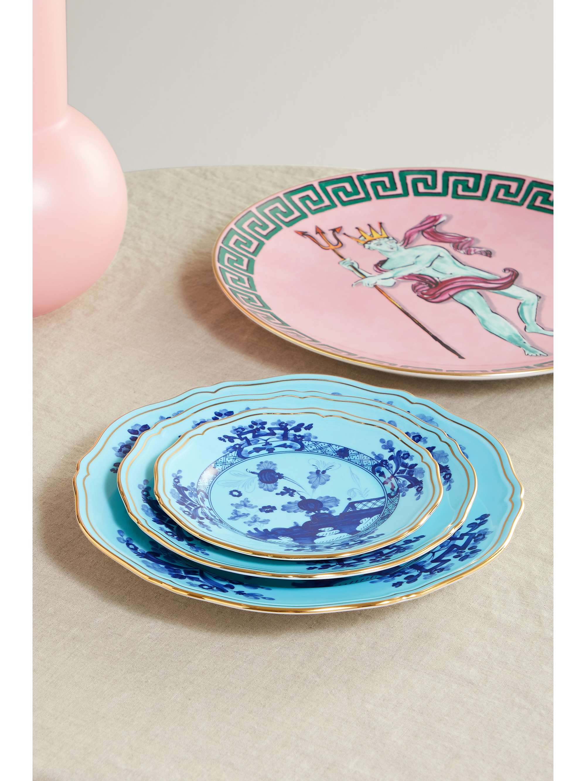 GINORI 1735 Assiette en porcelaine plaquée or Oriente Italiano, 17 cm