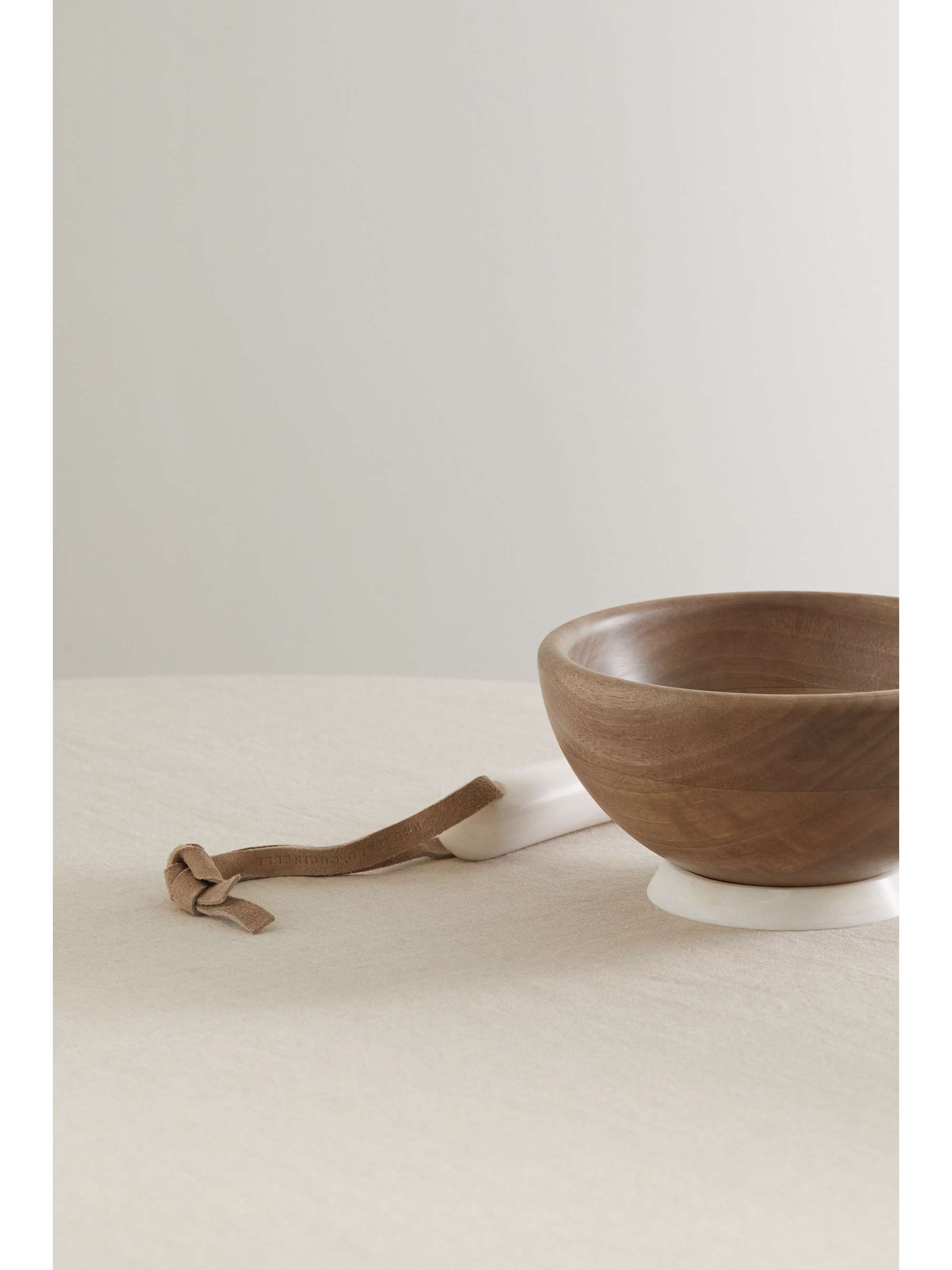BRUNELLO CUCINELLI Krion pestle and walnut wood mortar