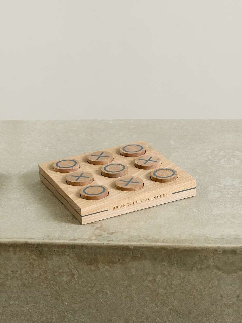 Brunello Cucinelli Walnut Wood And Krion Noughts And Crosses Set