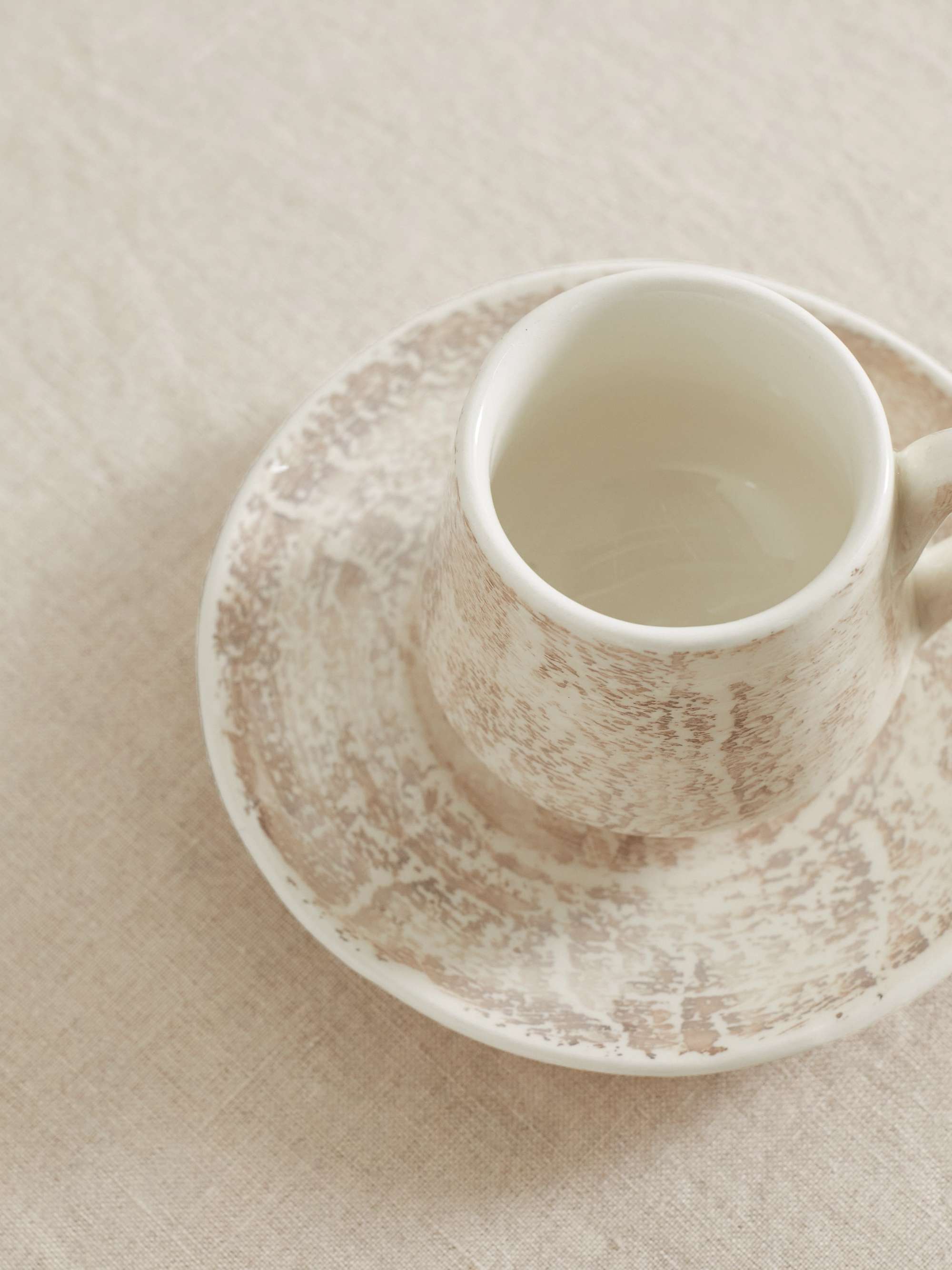 BRUNELLO CUCINELLI Set of two glazed ceramic mugs and saucers