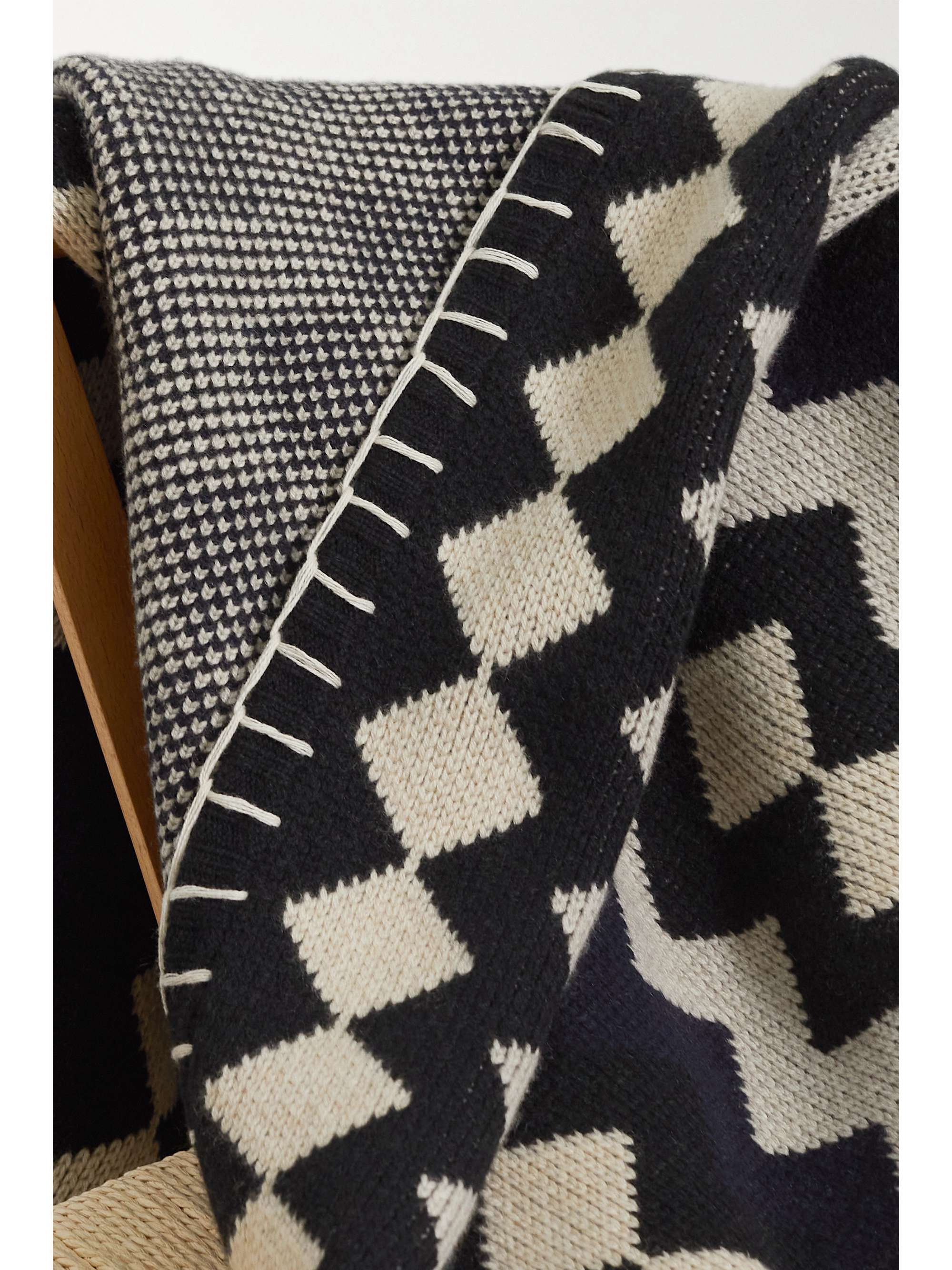 KHAITE Mercer intarsia cashmere blanket