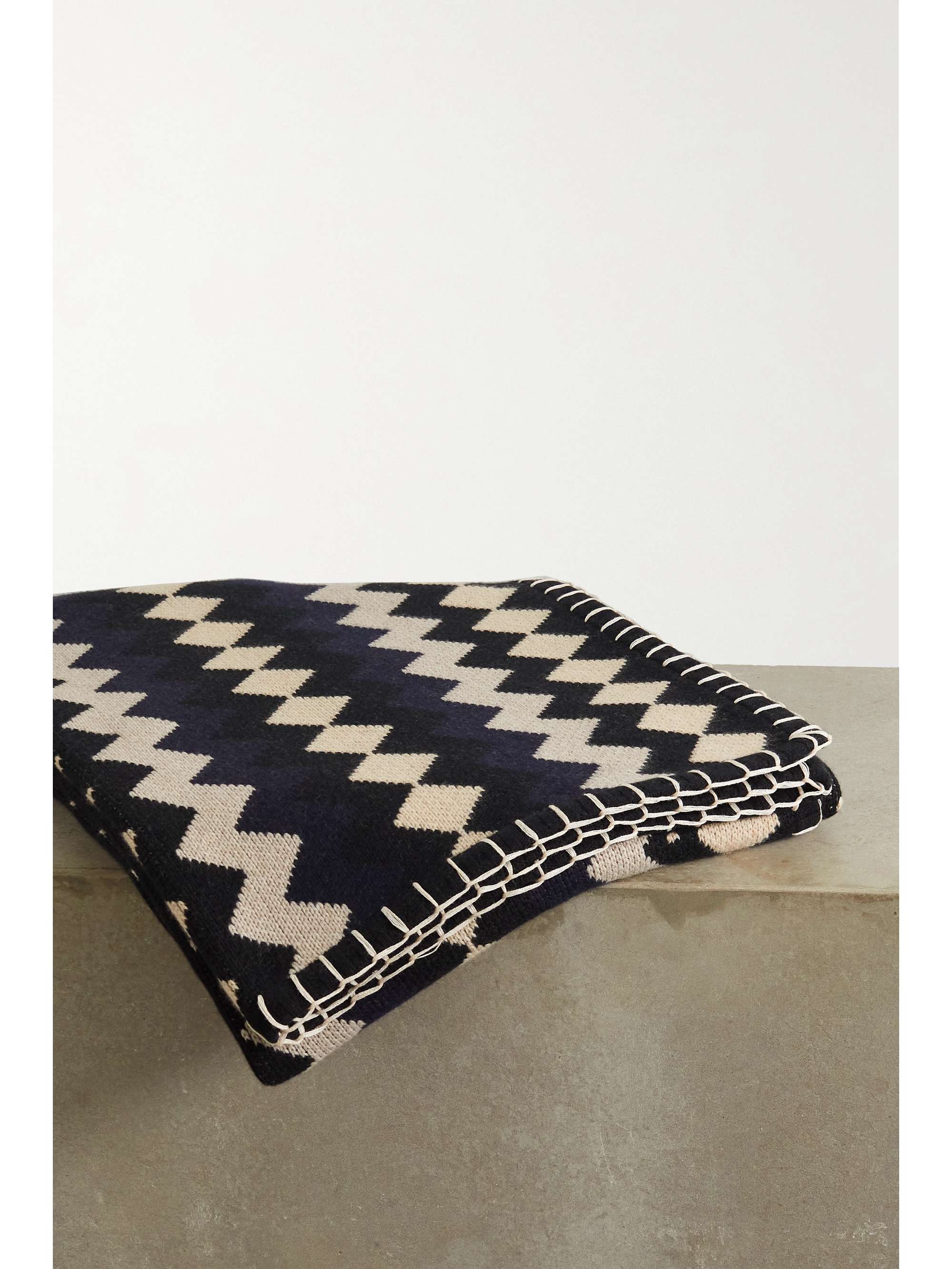 KHAITE Mercer intarsia cashmere blanket