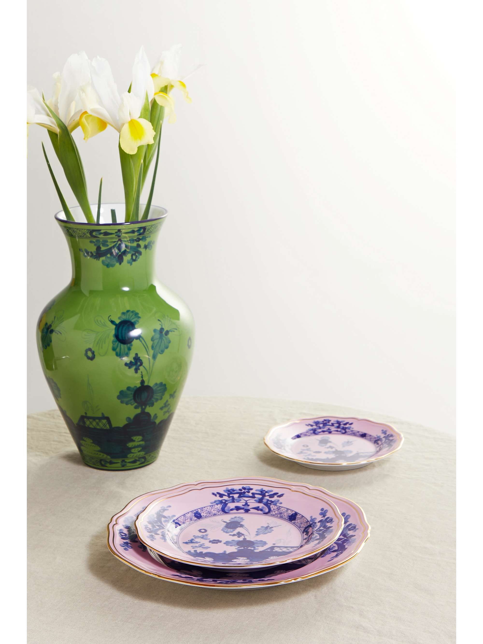 GINORI 1735 Oriente Italiano 21cm gold-plated porcelain dessert plate