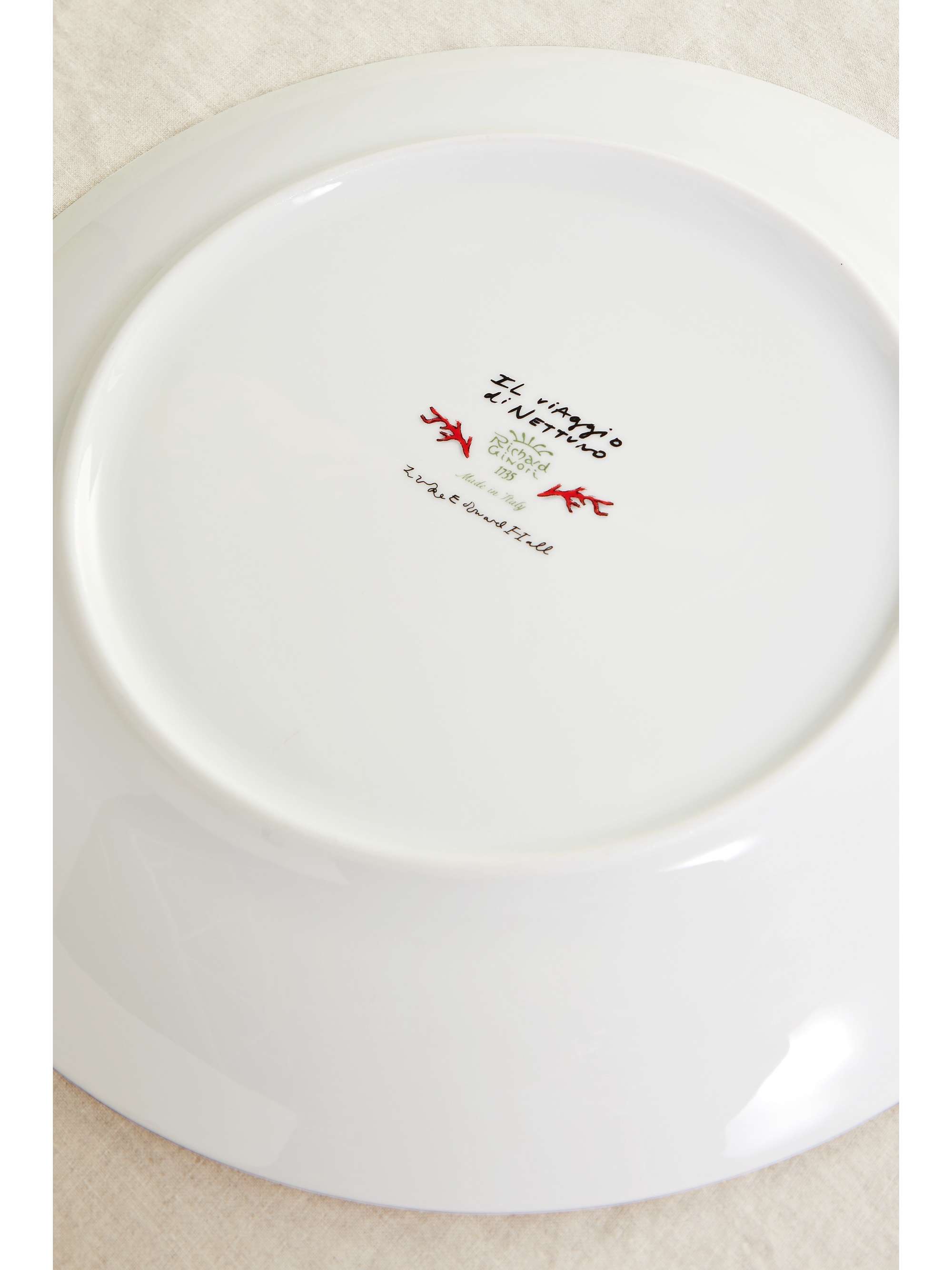 GINORI 1735 + Luke Edward Hall Il Viaggio di Nettuno 33cm gold-plated porcelain charger plate