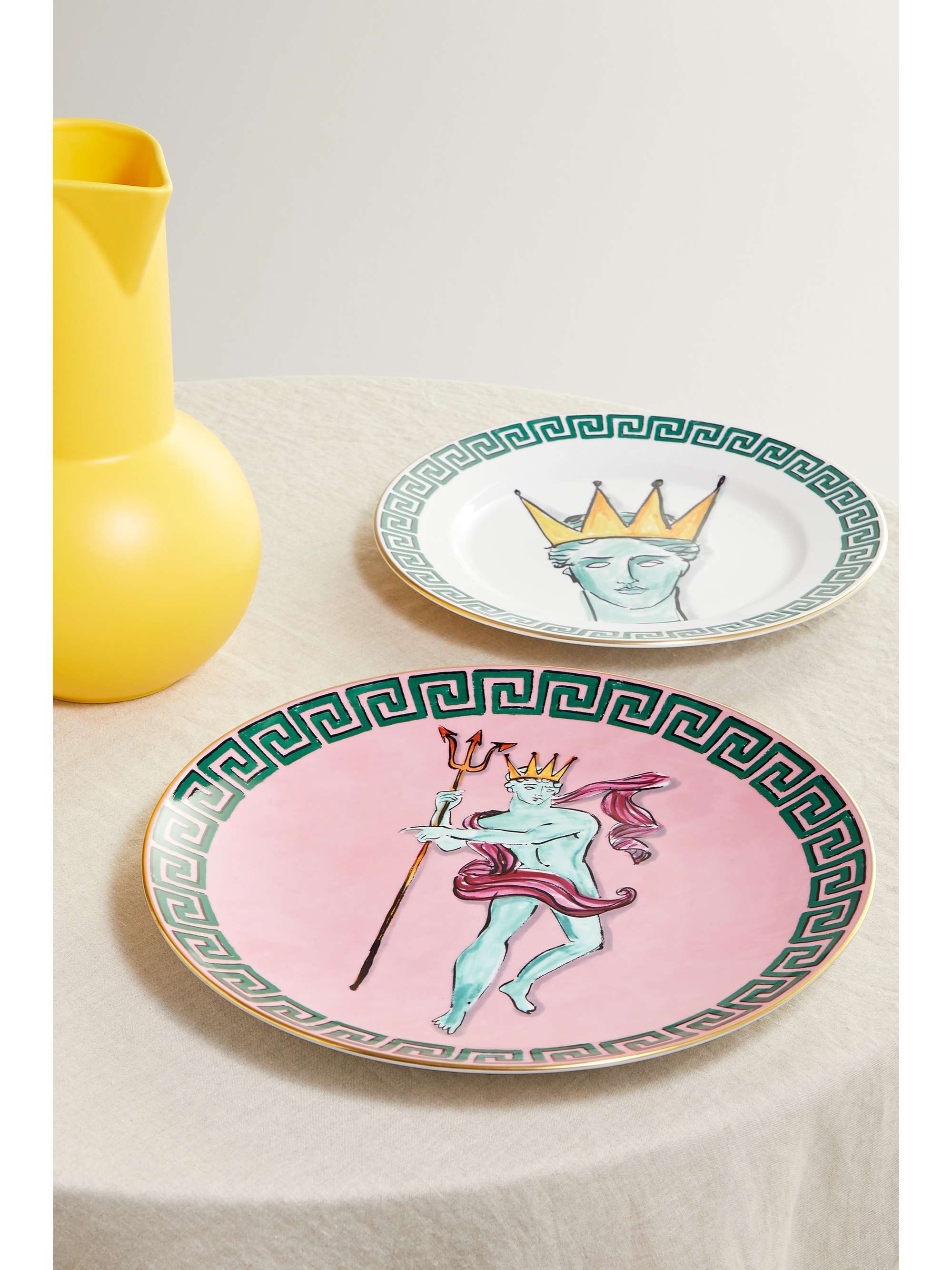 GINORI 1735 + Luke Edward Hall Il Viaggio di Nettuno 33cm gold-plated porcelain charger plate