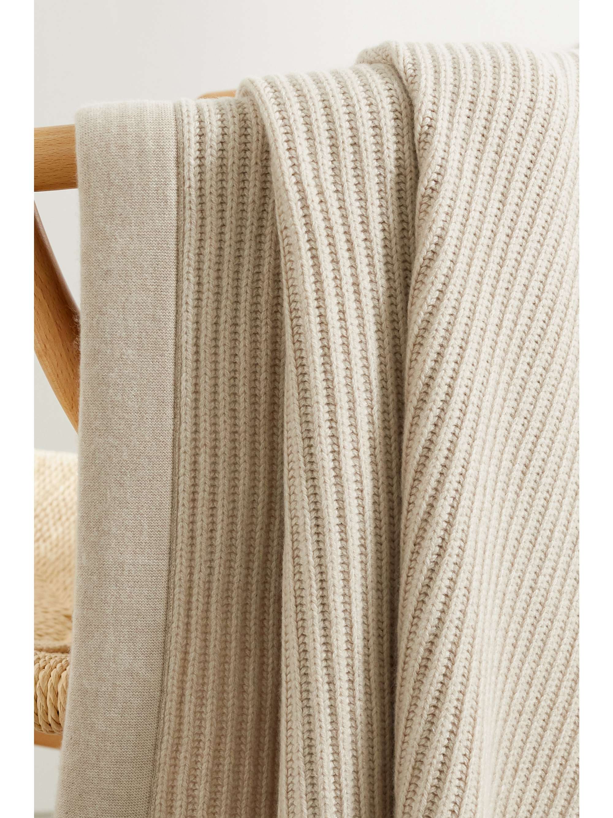 BRUNELLO CUCINELLI Ribbed cashmere blanket