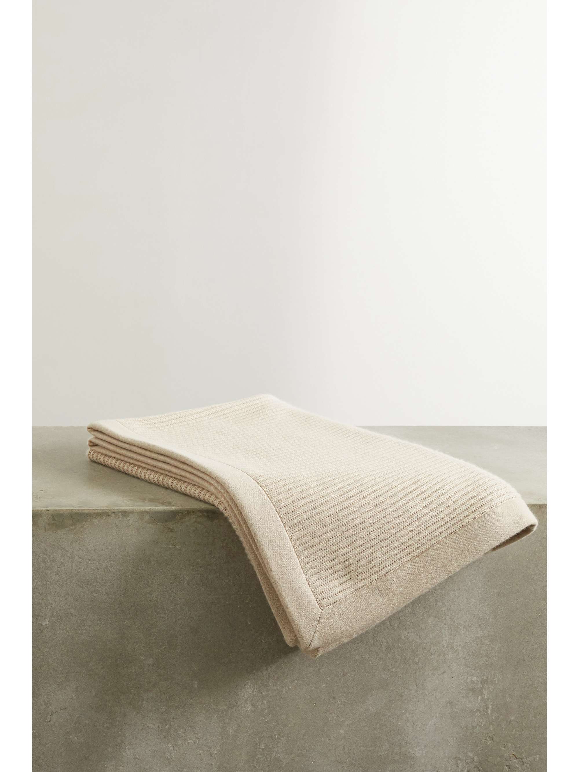 BRUNELLO CUCINELLI Ribbed cashmere blanket