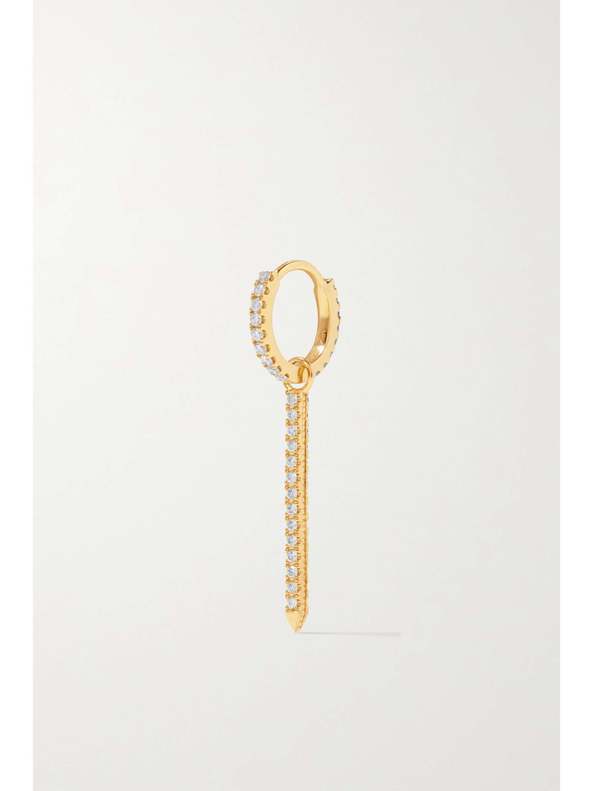 MARIA TASH Eternity Bar 6.5mm 18-karat gold, diamond and sapphire single hoop earring