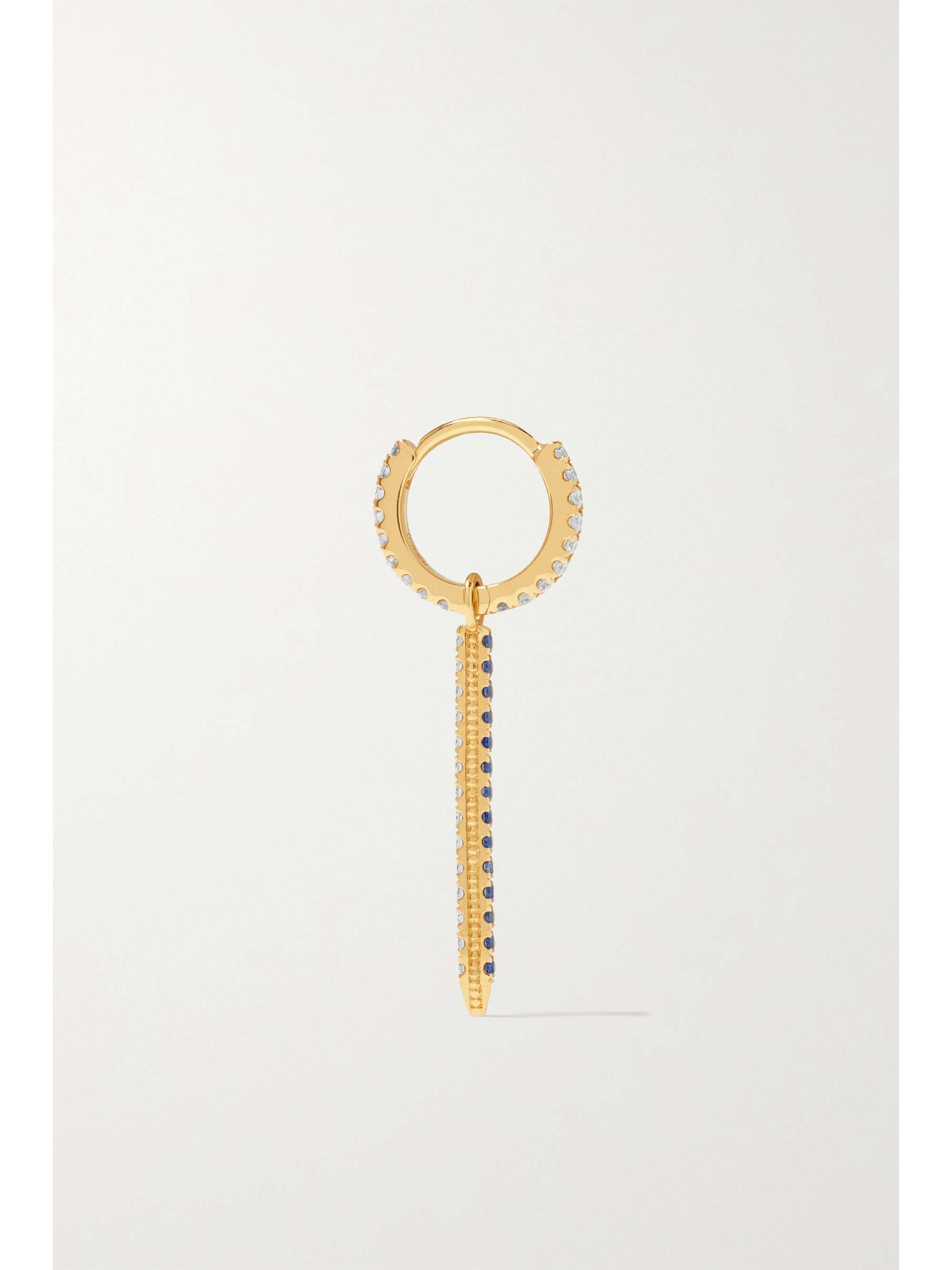 MARIA TASH Eternity Bar 6.5mm 18-karat gold, diamond and sapphire single hoop earring