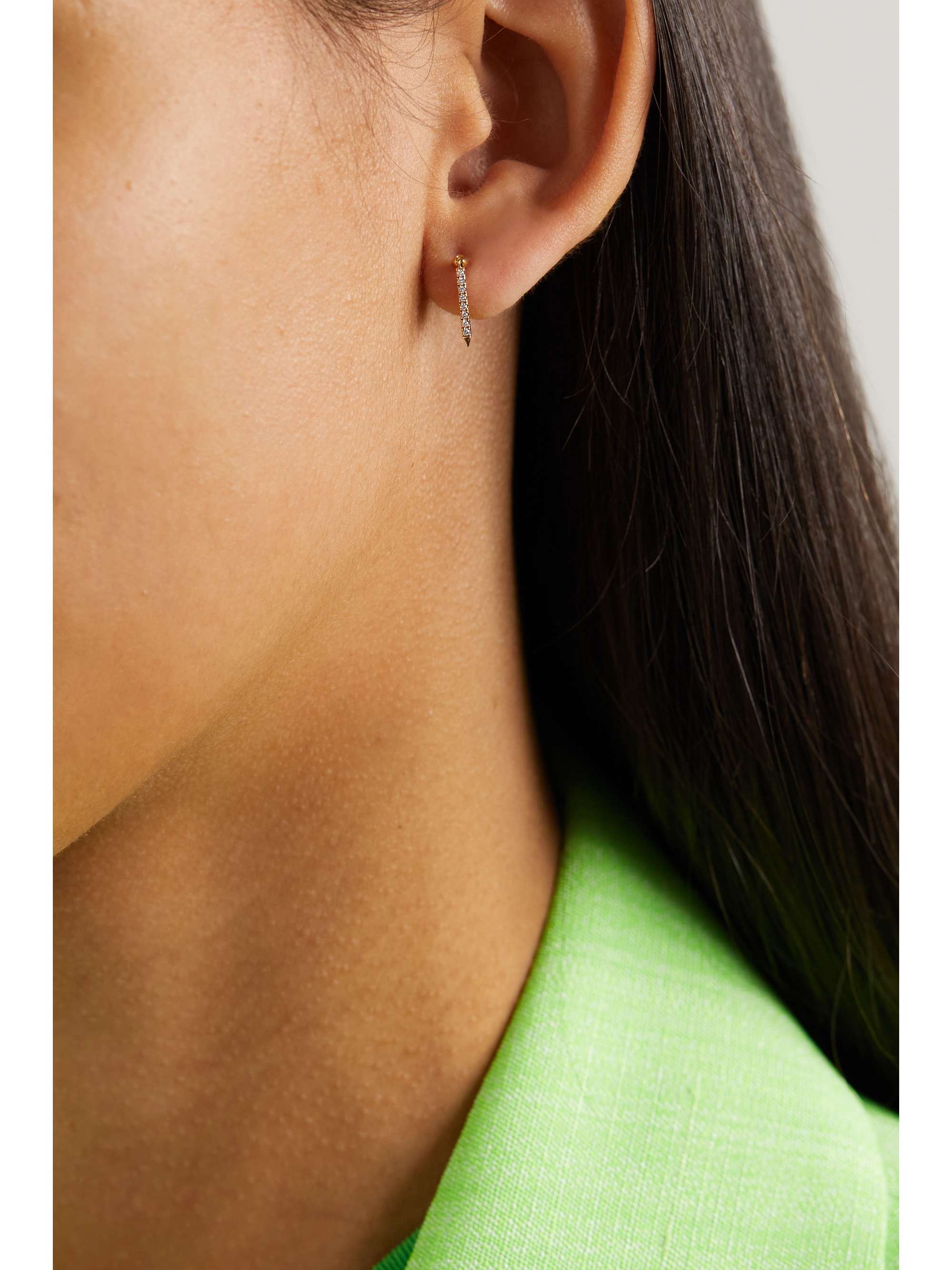 MARIA TASH Eternity Bar 11mm 18-karat white gold diamond single earring