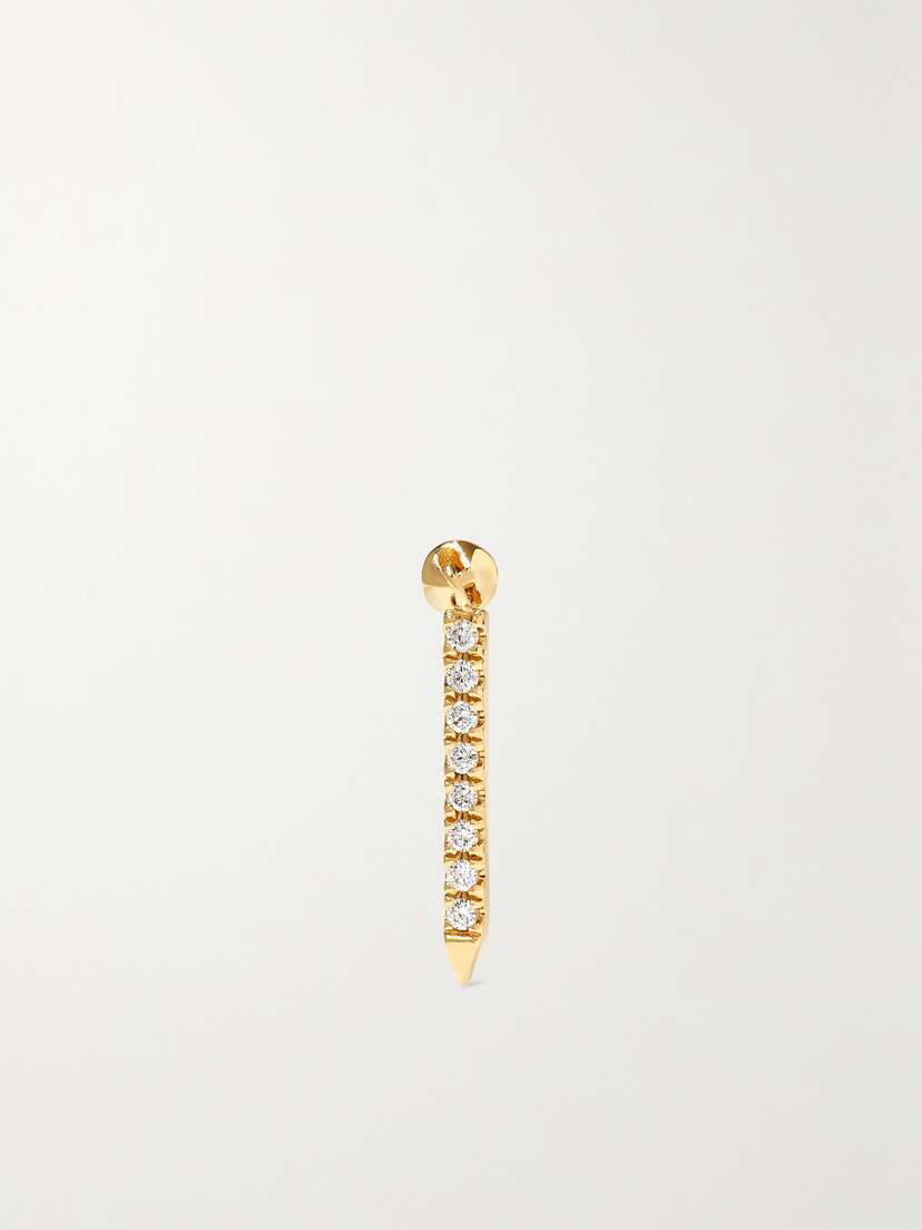 MARIA TASH Eternity Bar 11mm 18-karat Gold Diamond Single Earring