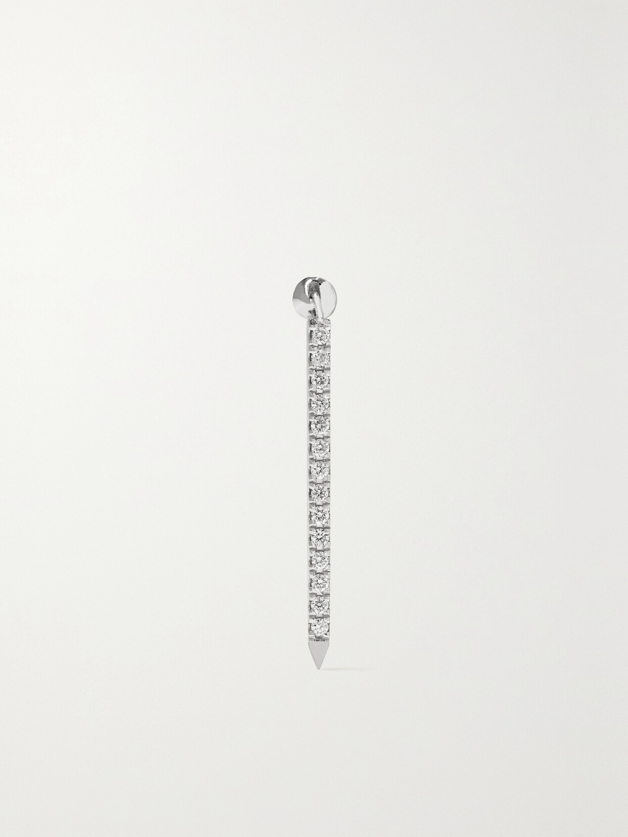 MARIA TASH - Eternity Bar 18mm 18-karat White Gold Diamond Single Earring - One size