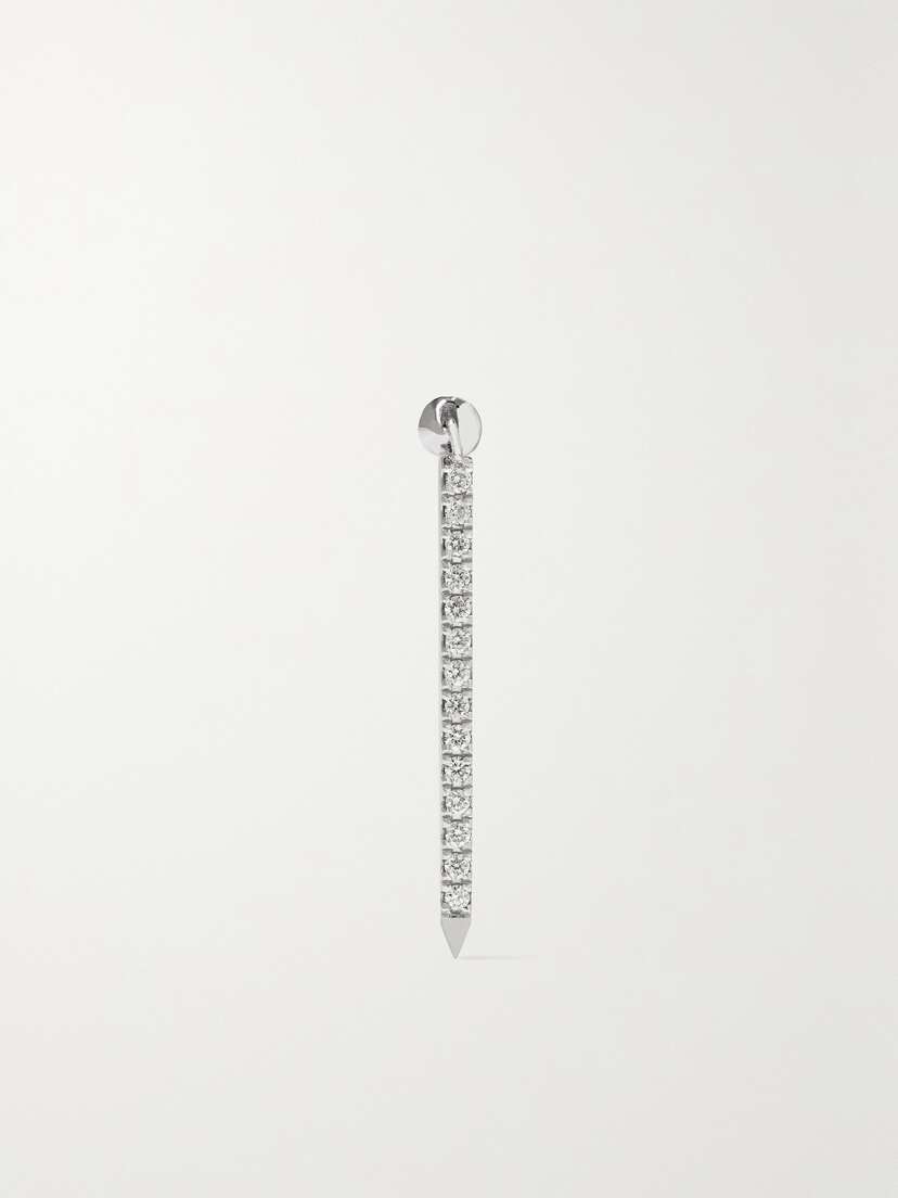MARIA TASH Eternity Bar 18mm 18-karat White Gold Diamond Single Earring