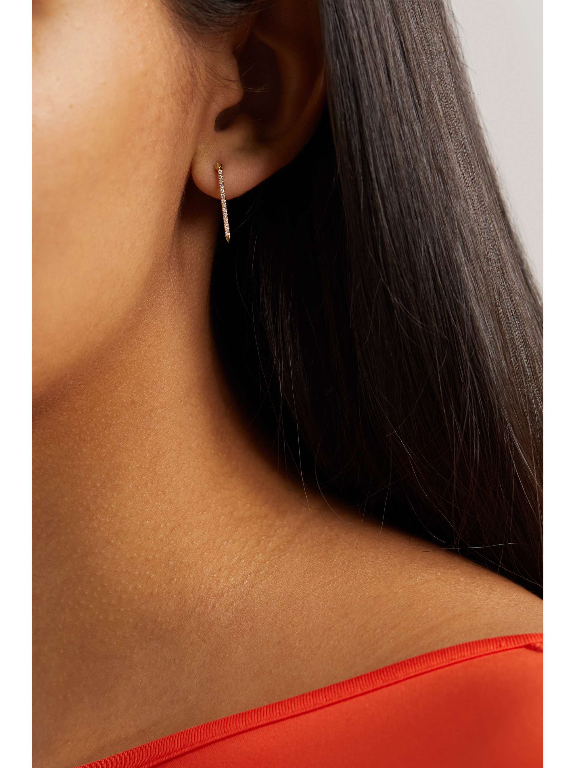 MARIA TASH Eternity Bar 18mm 18-karat white gold diamond single earring