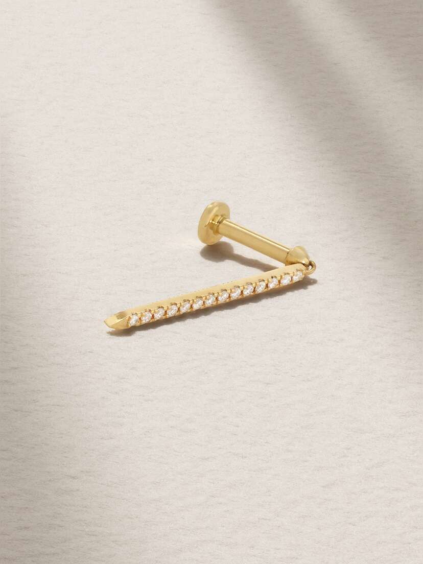 MARIA TASH Eternity Bar 18mm 18-karat Gold Diamond Single Earring