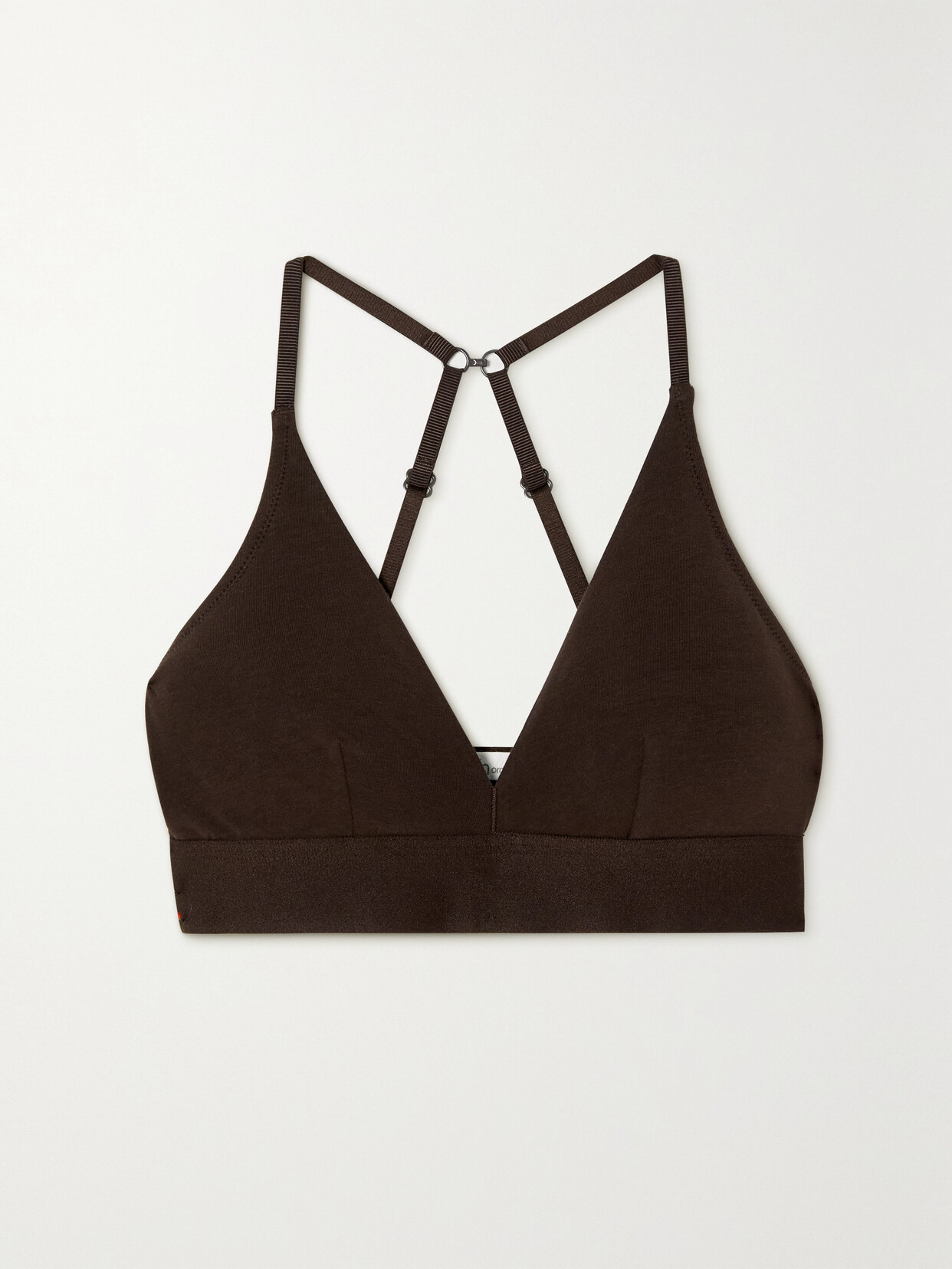 Skin + Net Sustain Hadlee Stretch Organic Pima Cotton Soft-cup Triangle Bra In Brown