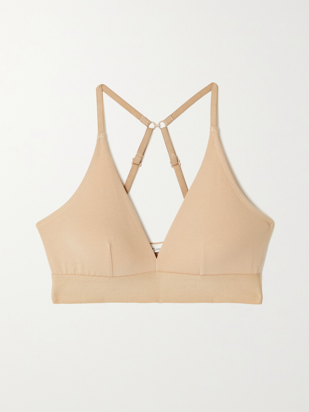 Skin - + Net Sustain Hadlee Stretch Organic Pima Cotton Soft-cup Triangle Bra - Neutrals