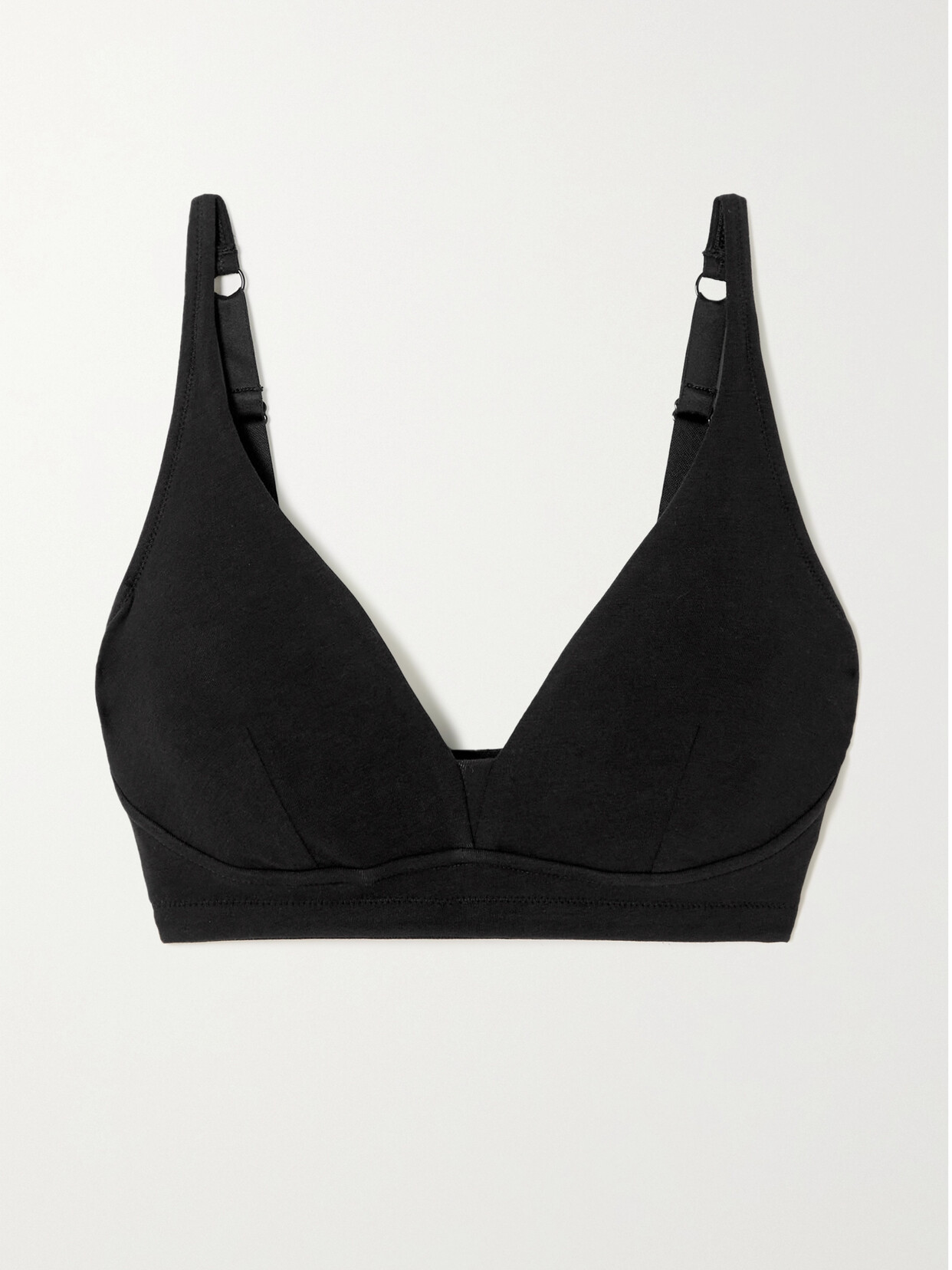 Skin + Net Sustain Gracelynne Stretch Organic Pima Cotton-jersey Soft-cup Bra In Black