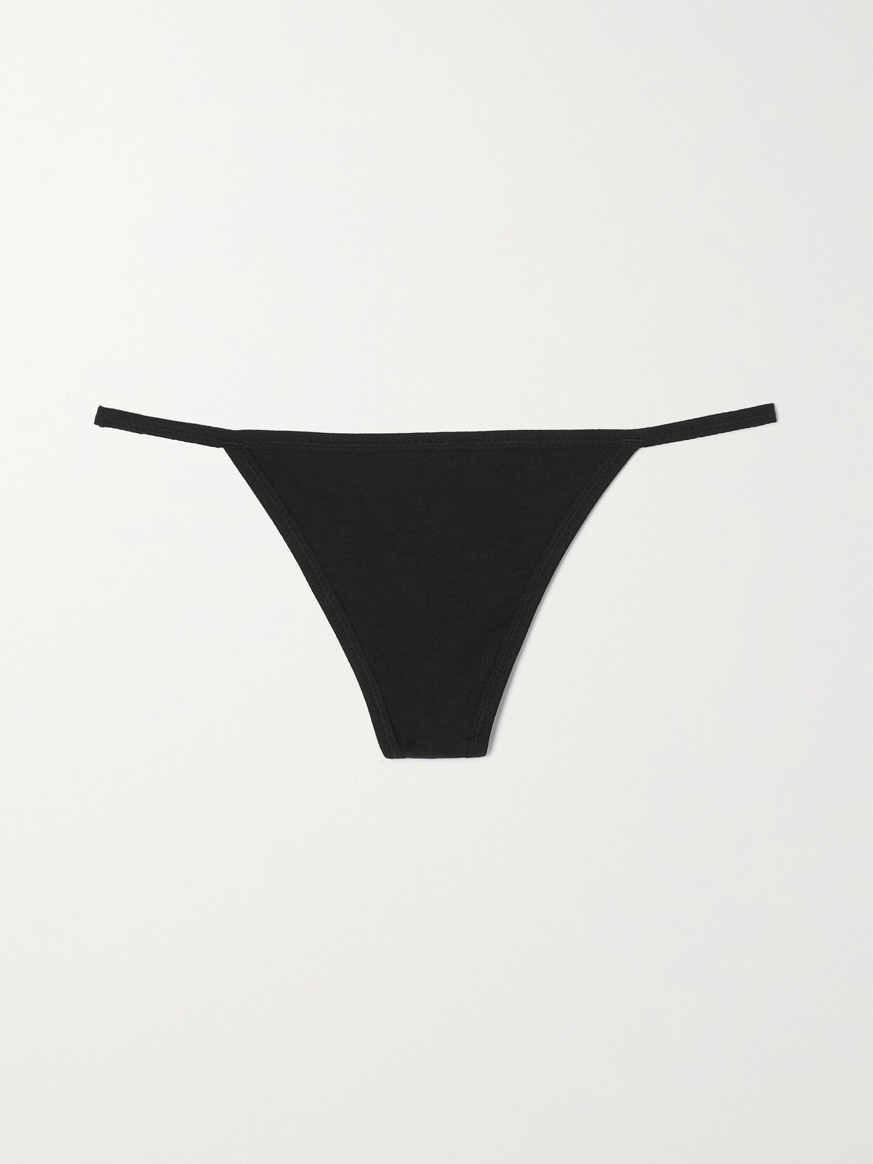 Skin - + Net Sustain Gisella Stretch Organic Pima Cotton-jersey Thong - Black