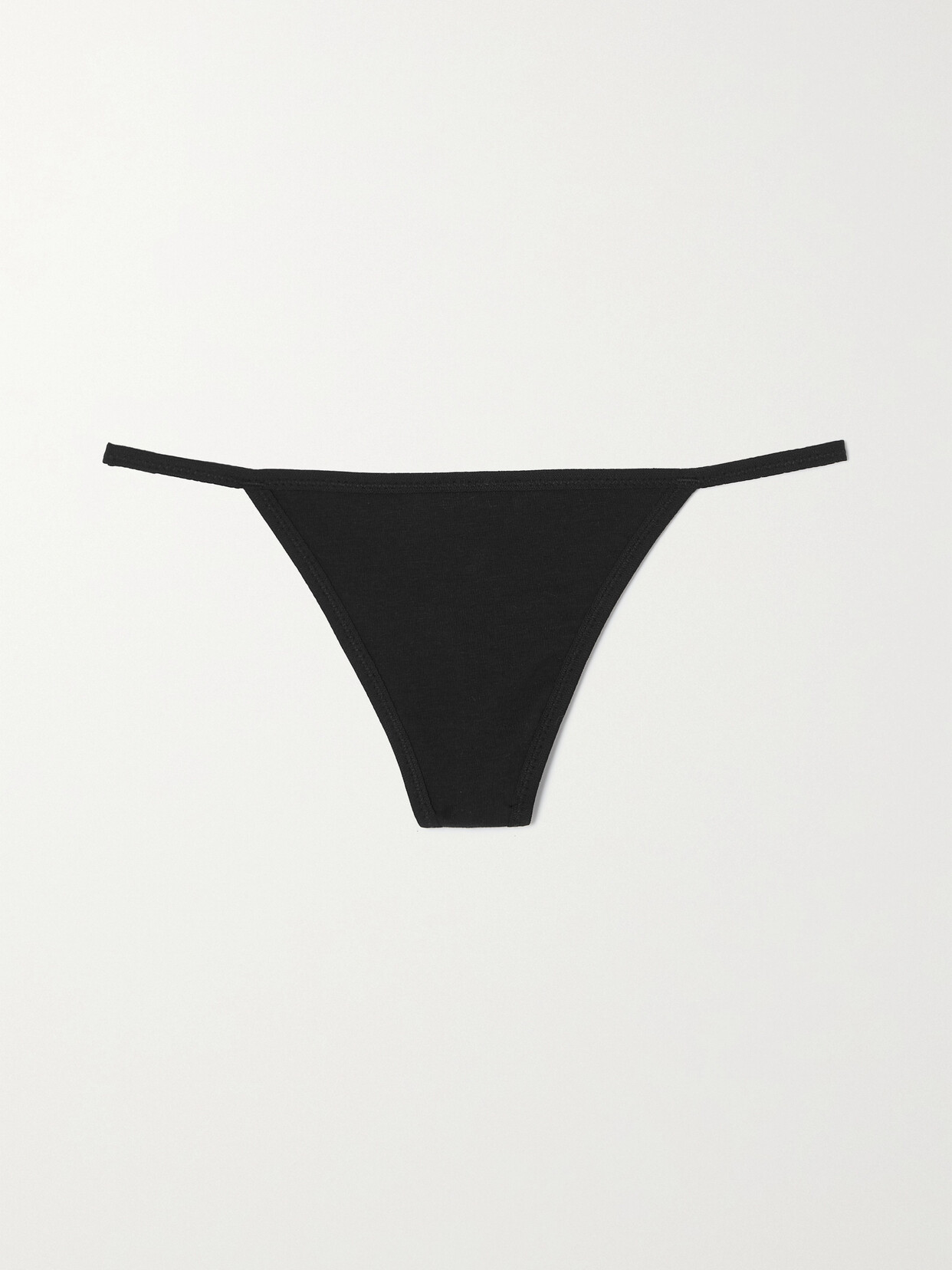 Skin + Net Sustain Gisella Stretch Organic Pima Cotton-jersey Thong In Black