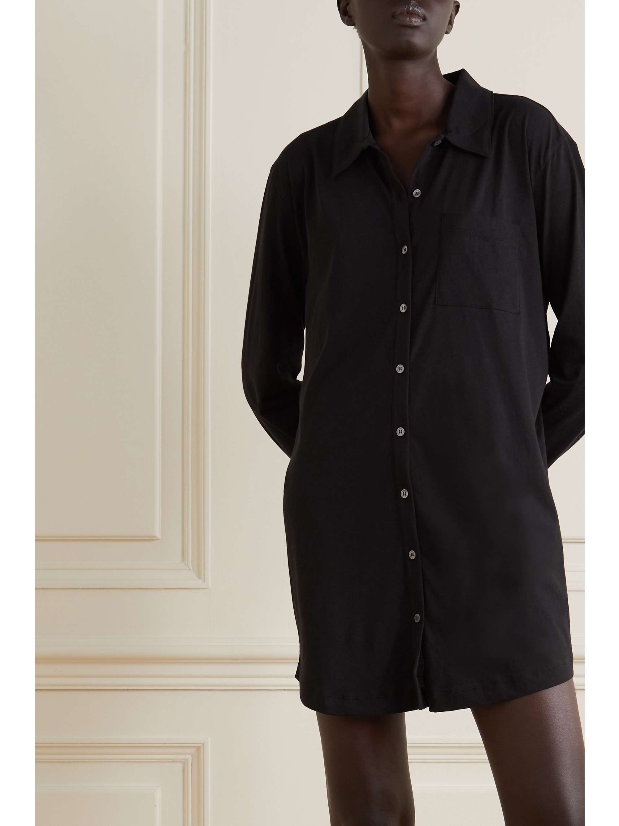 SKIN + NET SUSTAIN Claire organic Pima cotton-jersey nightdress