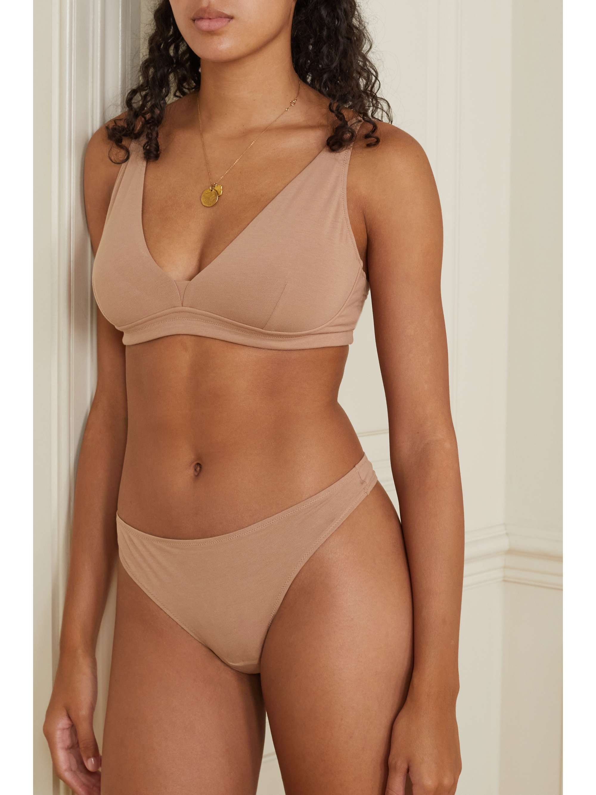 + NET SUSTAIN Gracelynne stretch organic Pima cotton-jersey soft-cup bra