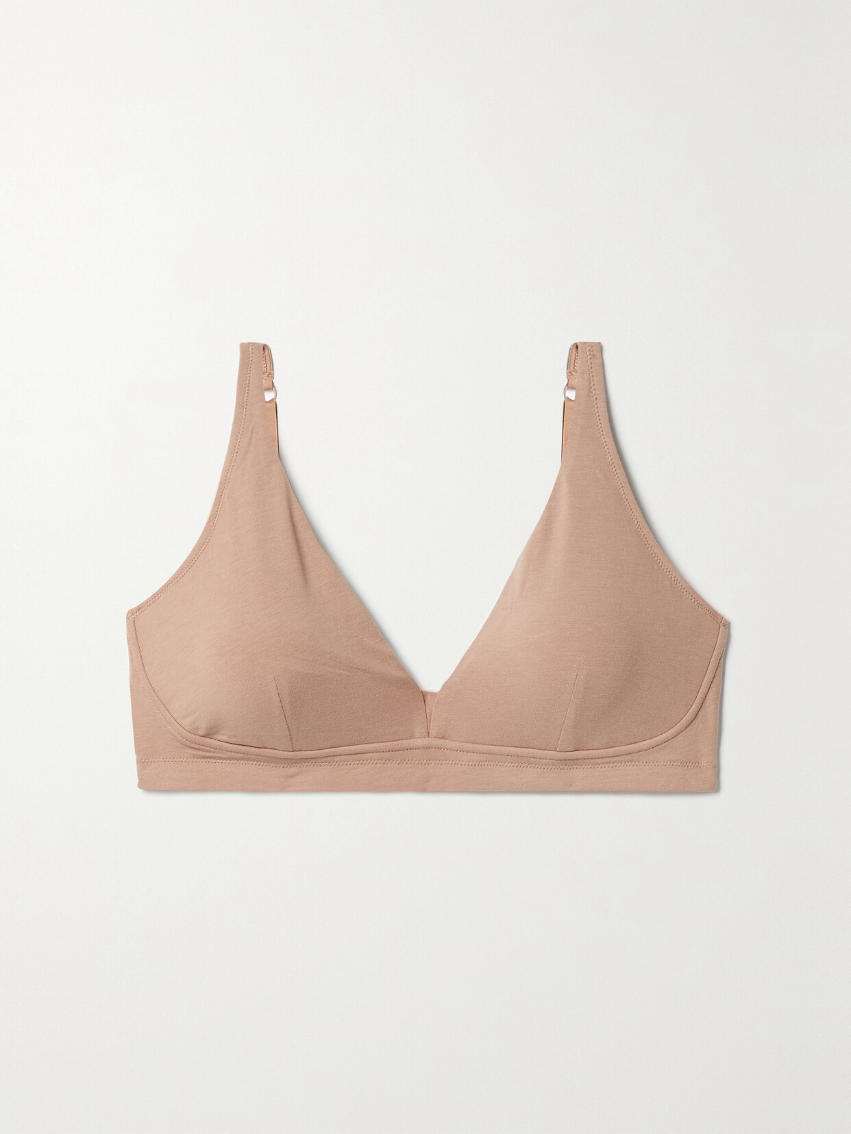 Skin + Net Sustain Gracelynne Stretch Organic Pima Cotton-jersey Soft-cup Bra In Brown