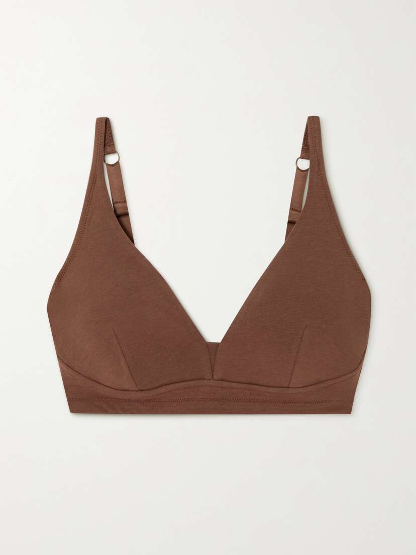 Skin + Net Sustain Gracelynne Stretch Organic Pima Cotton-jersey Soft-cup Bra