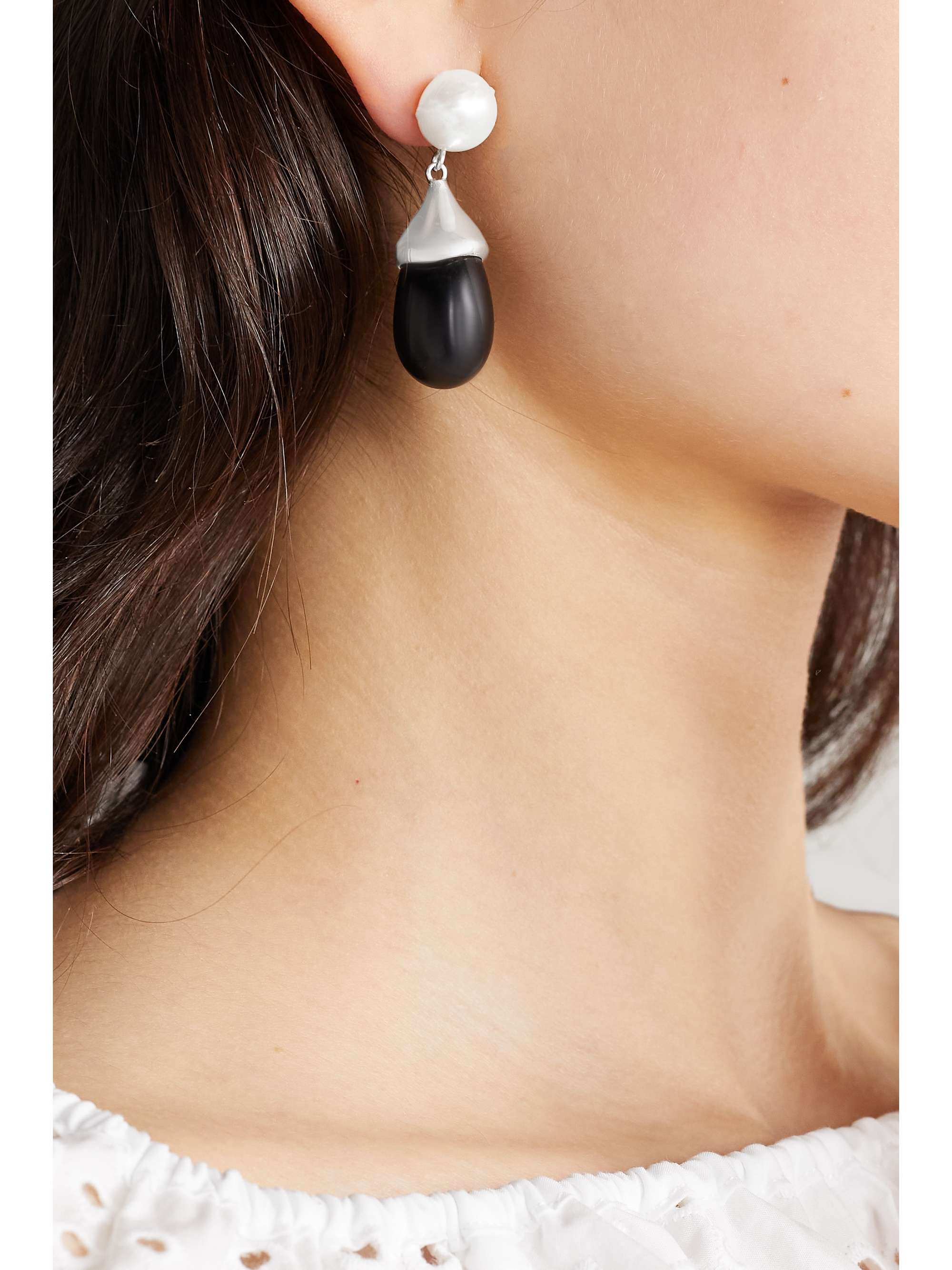 SOPHIE BUHAI Audrey silver, quartz and pearl earrings