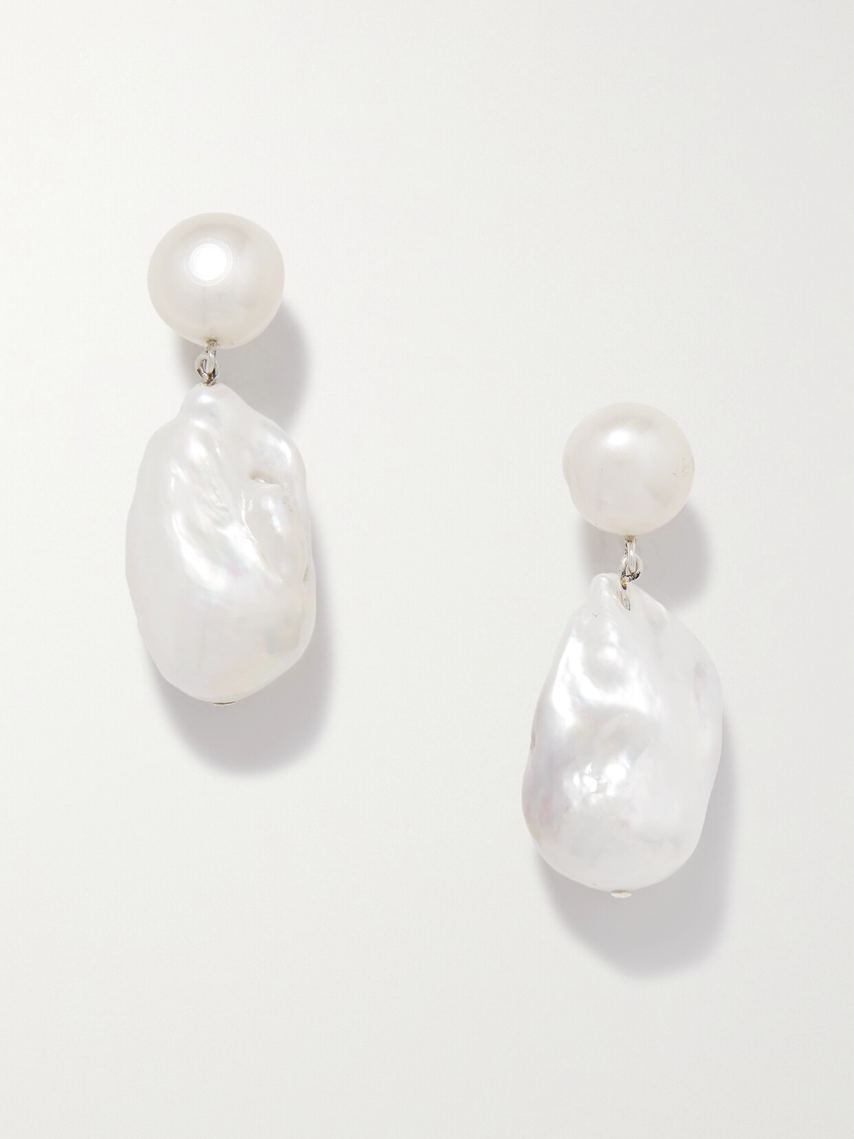 Sophie Buhai - Silver Pearl Earrings - one size