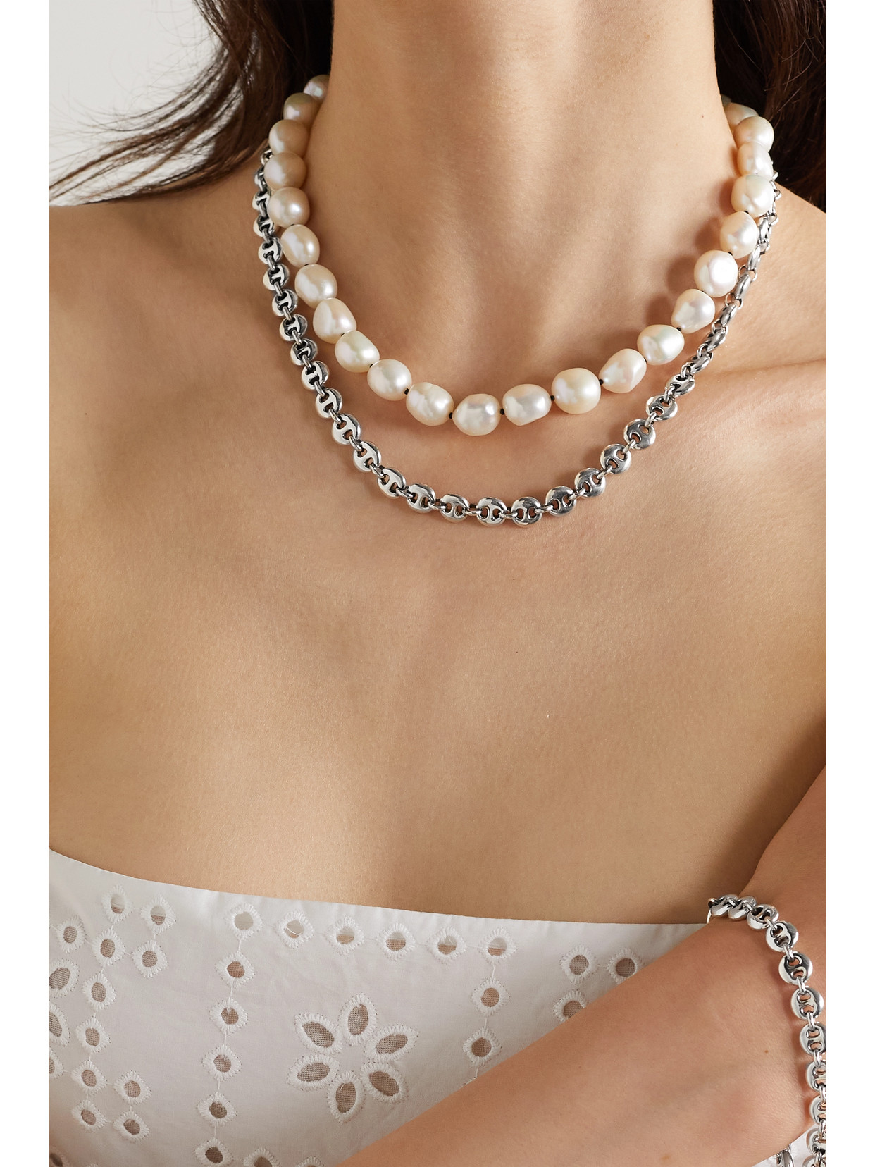 Sophie Buhai Silver Small Circle Link Necklace In Silver