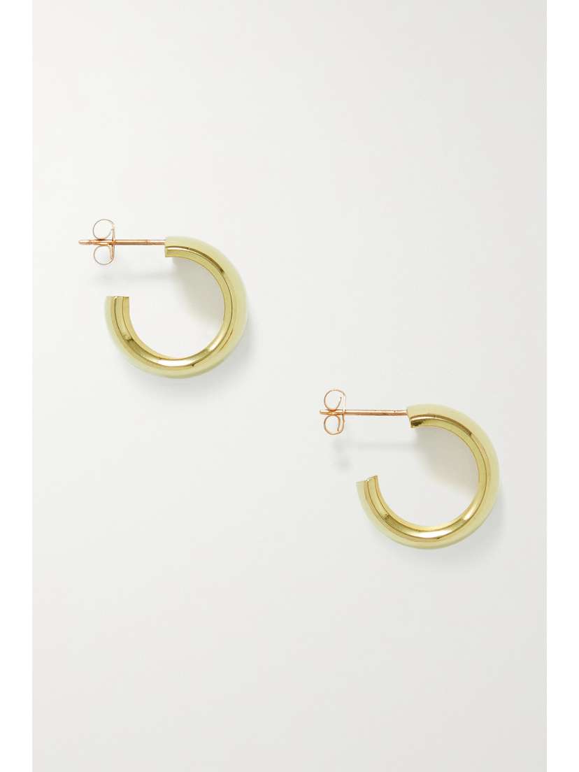 Laura Lombardi + Net Sustain Luna Gold-plated Hoop Earrings