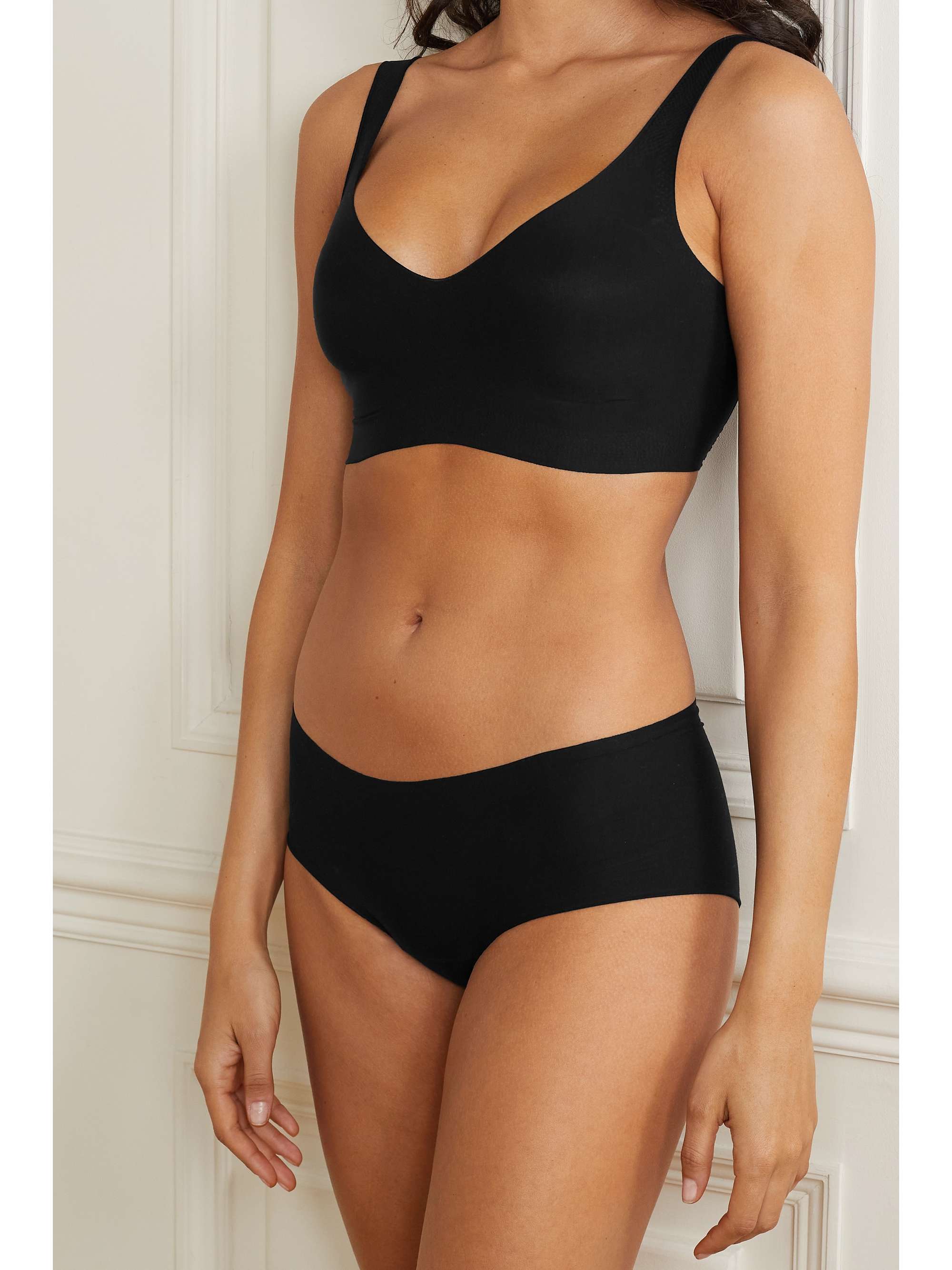 COMMANDO Stretch-micro modal jersey sports bra