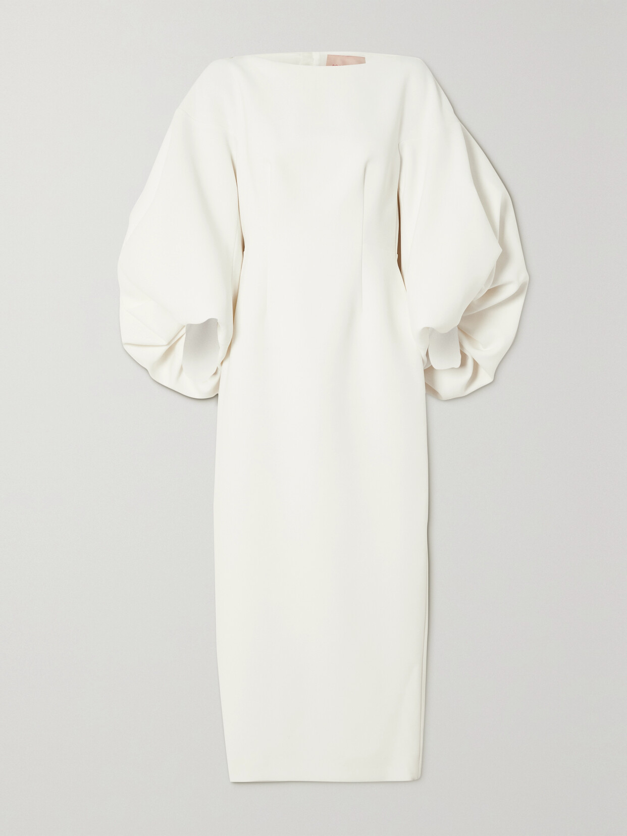 Roksanda Garance Open-back Faux Pearl-embellished Crepe Midi Dress In White