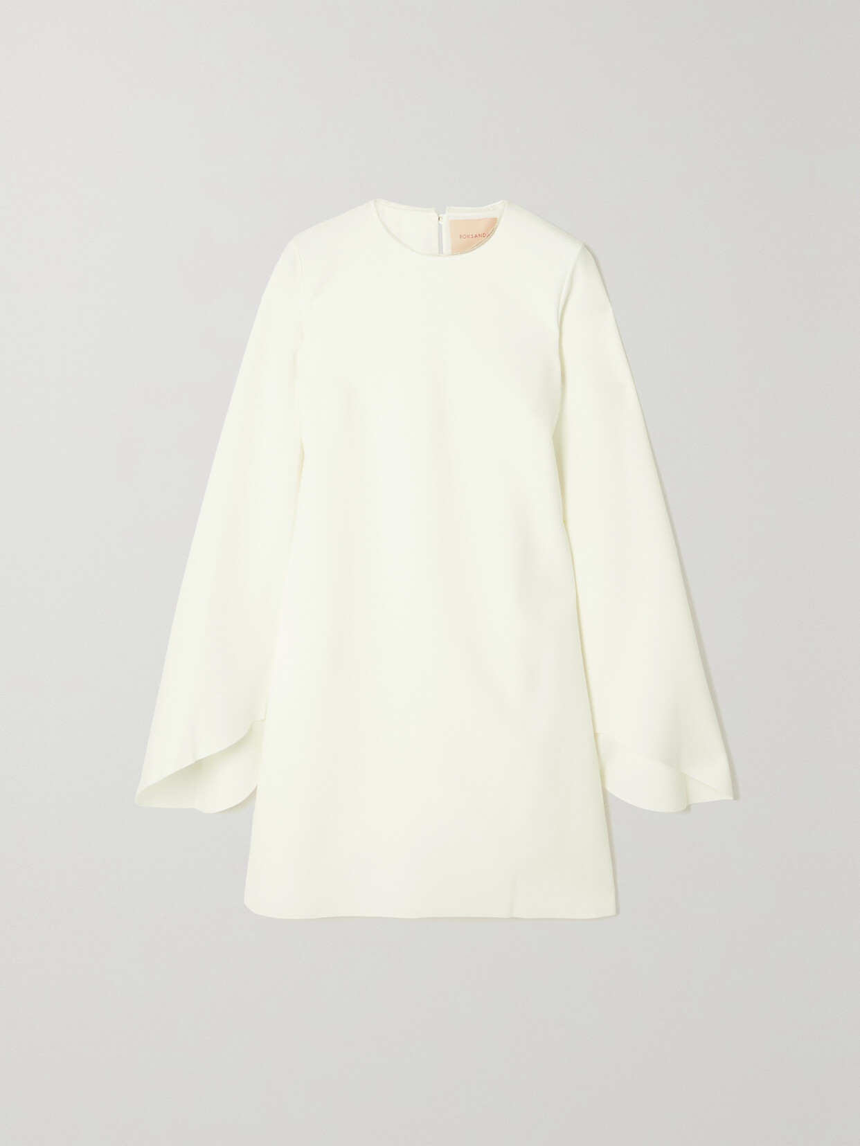 Roksanda Twiggy Lace-trimmed Crepe Cape Mini Dress In Ivory