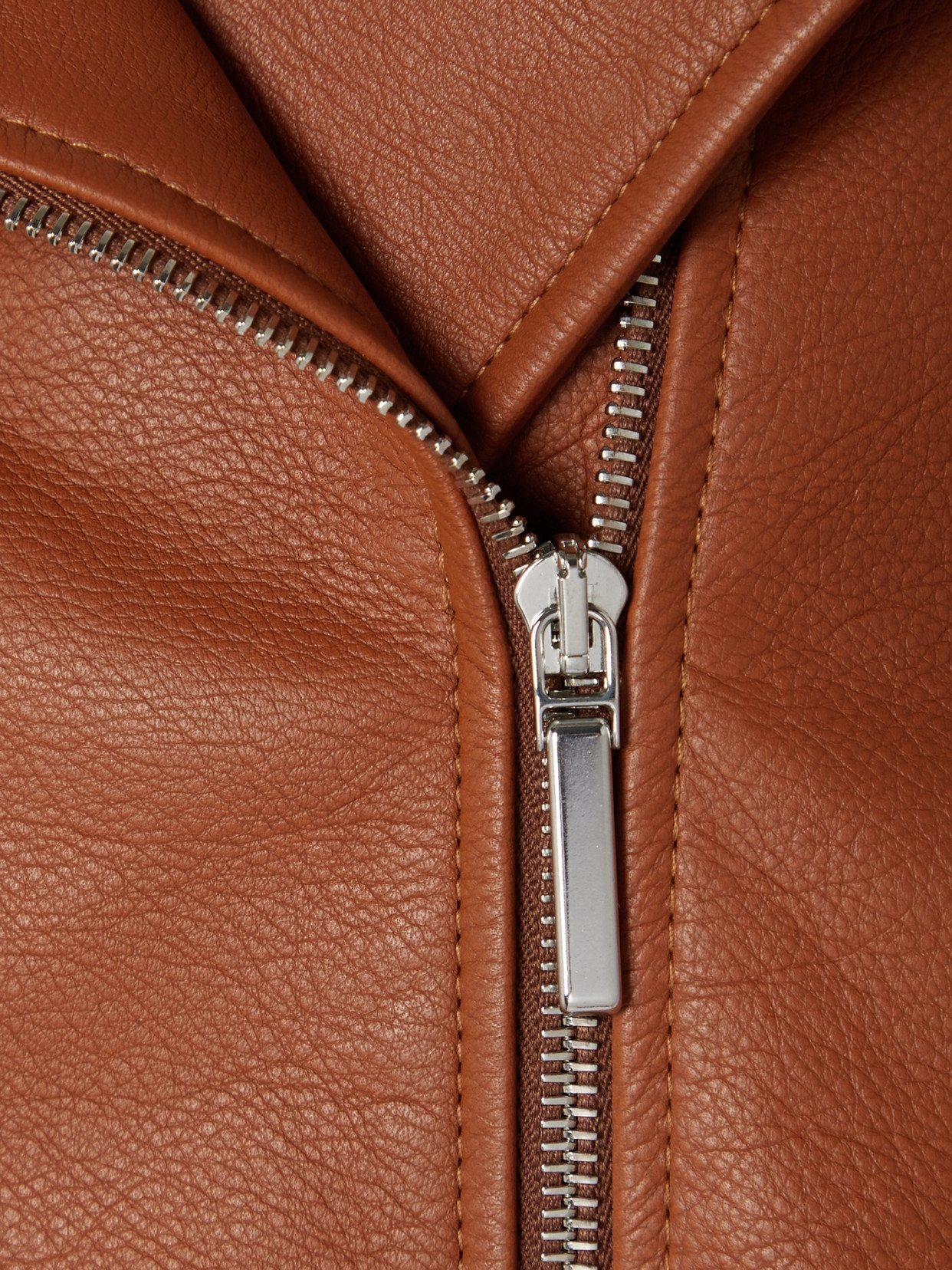 Textured-Leather Biker Jacket