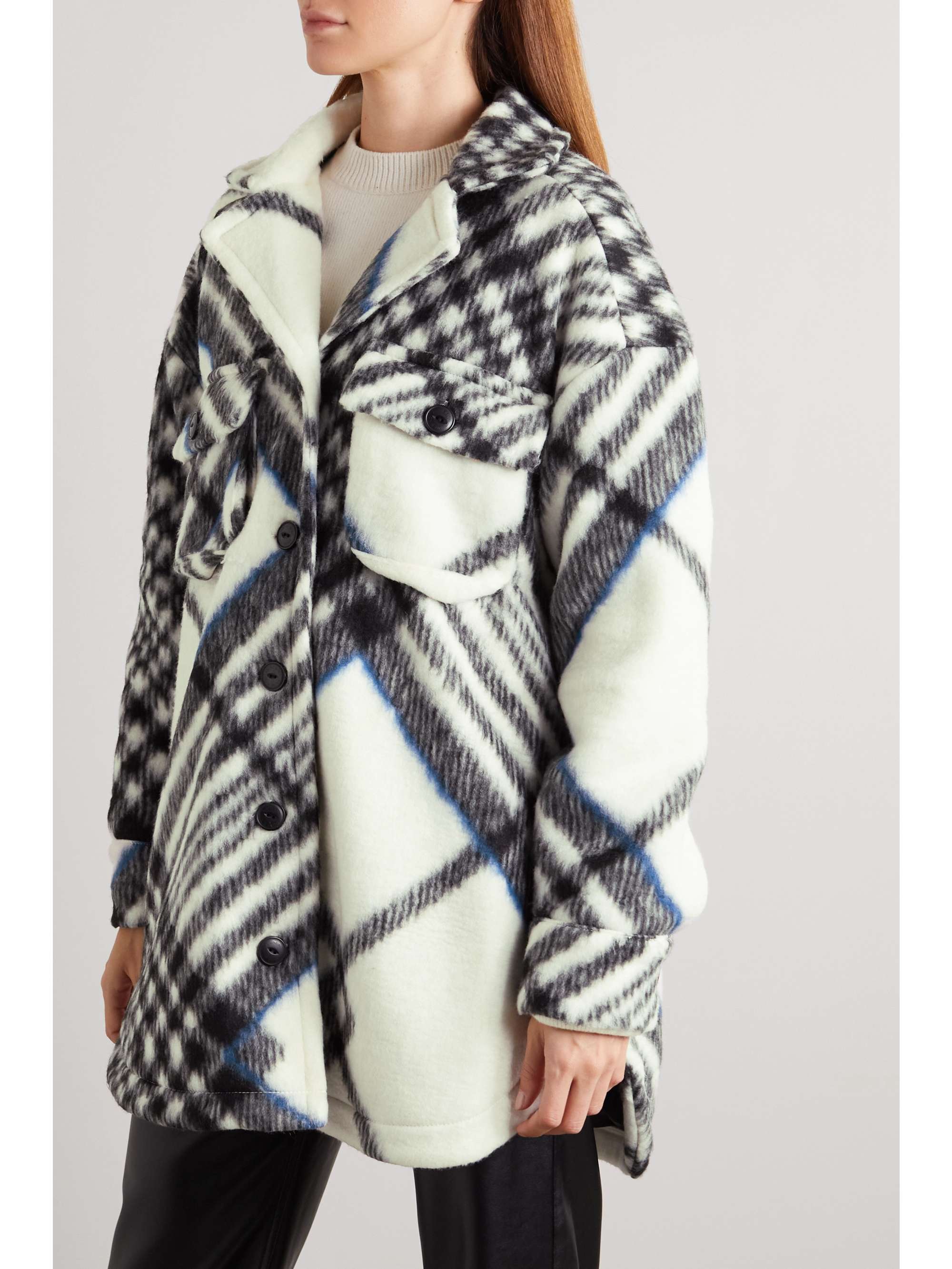 ANINE BING Oakley oversized checked brushed flannel jacket