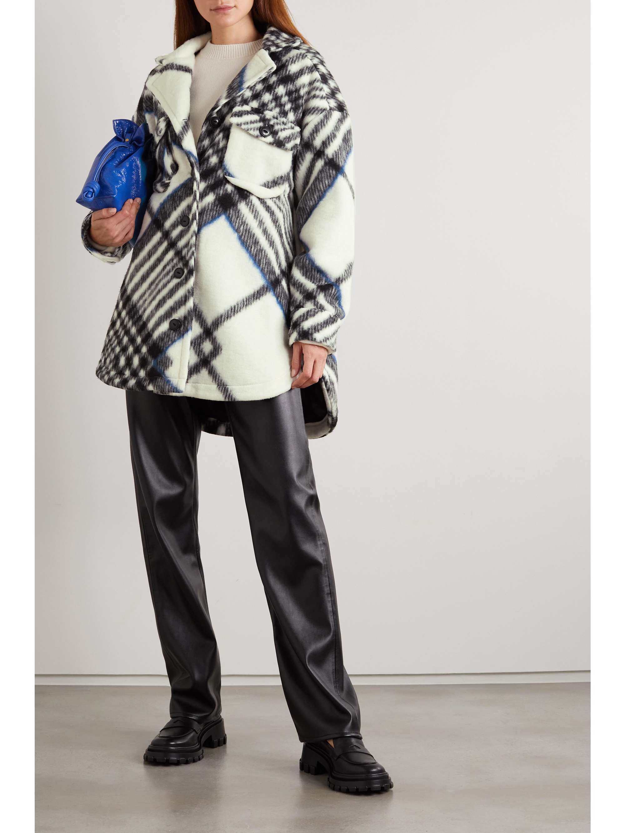 ANINE BING Oakley oversized checked brushed flannel jacket